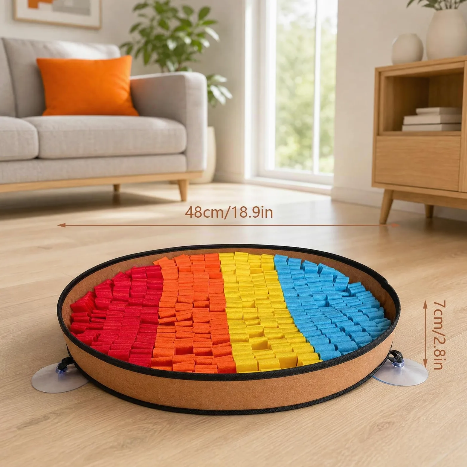 Tapis de Fouille Chien, 48cm Tapis de Léchage Chien avec Ventouses et Base Antidérapante, Tapis d'alimentation Lente en Feutre, Jeu d'Éveil pour Stimulation Mentale et Réduction du Stress