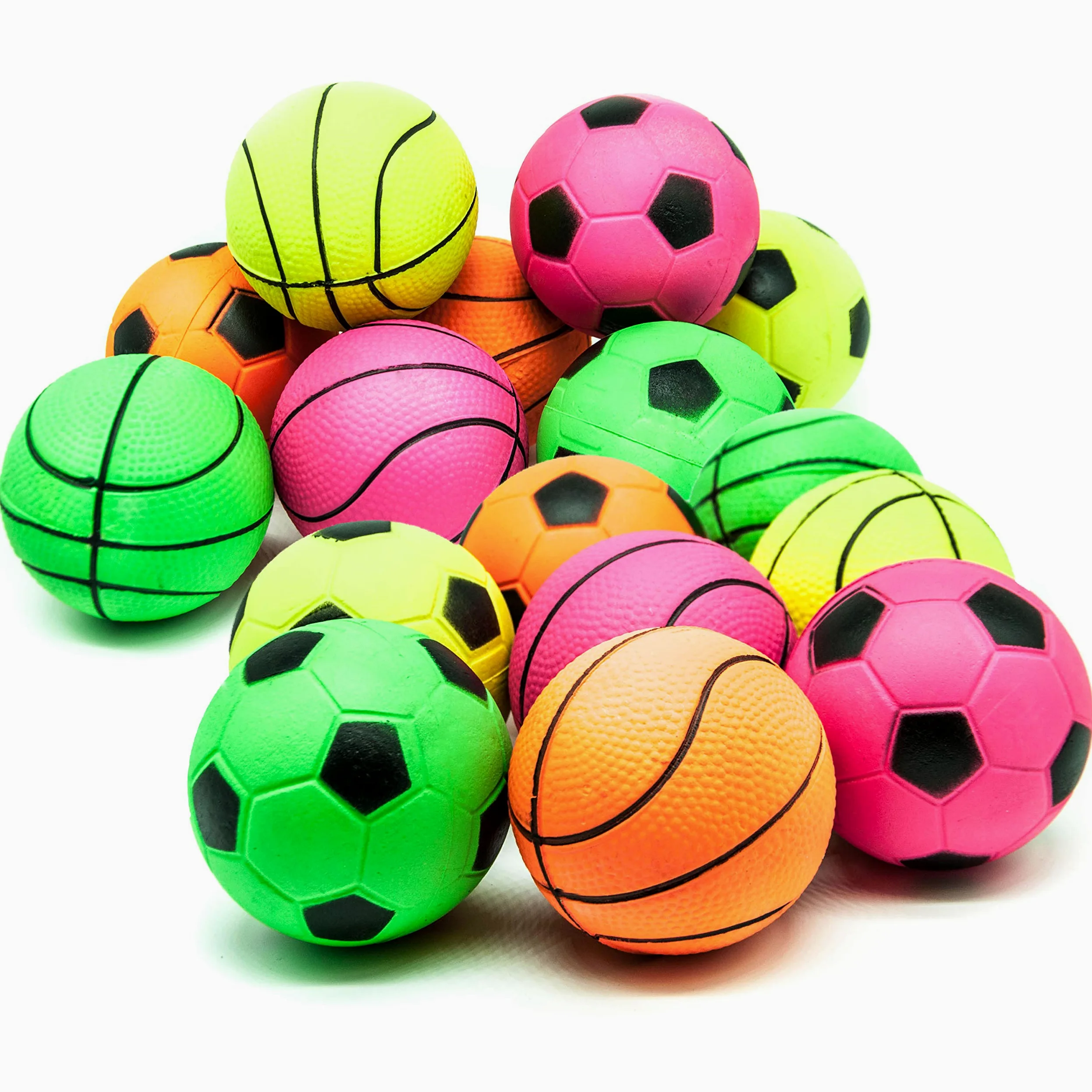 Lot de 16 balles flottantes en caoutchouc pour chien - 6 cm - Jouet flottant à rebond élevé - Noyau solide - Éponge - Jouets interactifs pour chiots, chiens de petite et moyenne taille