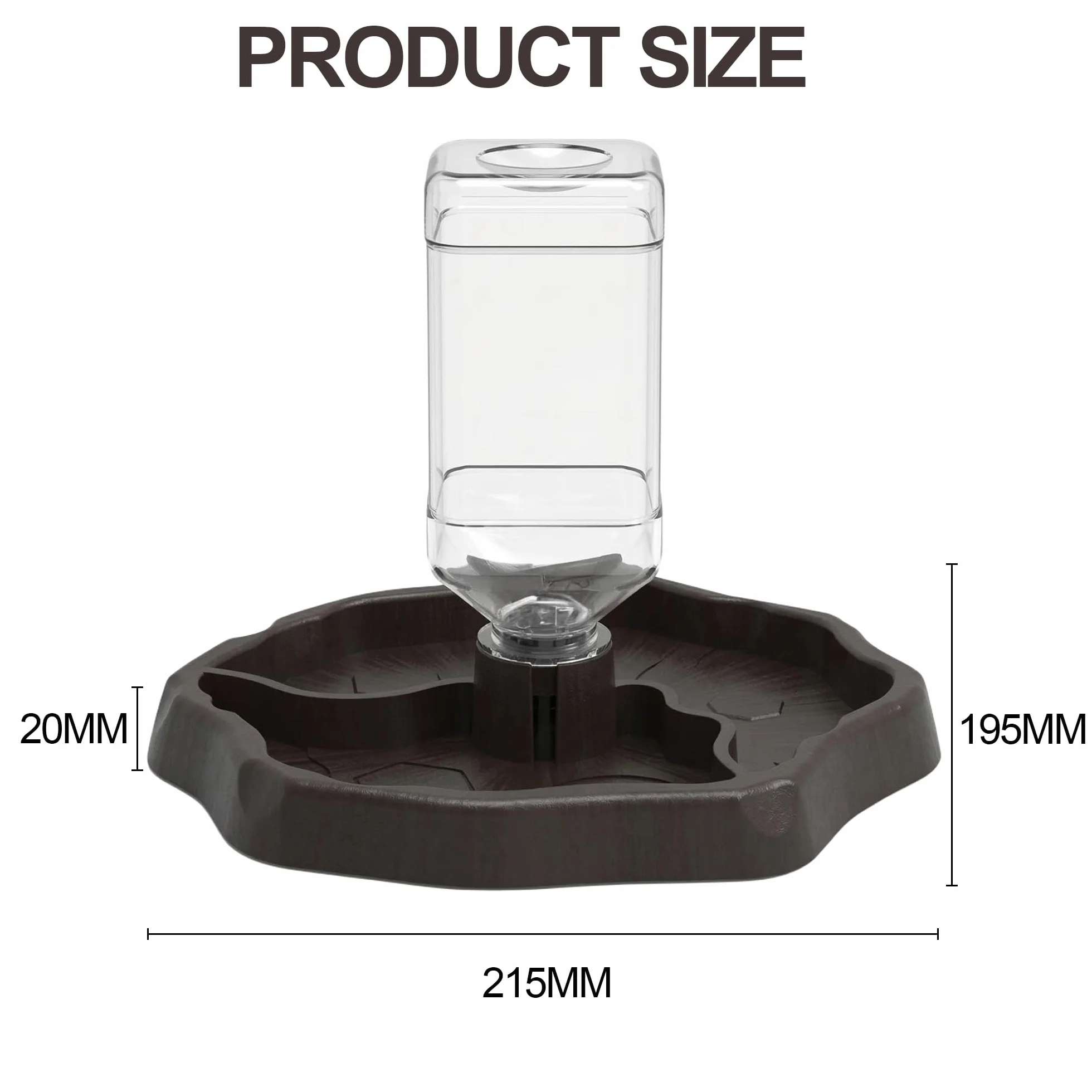 Distributeur d'eau pour Reptile 2 en 1 Mangeoire Gamelle Tortue Terrestre Bouteille Incluse
