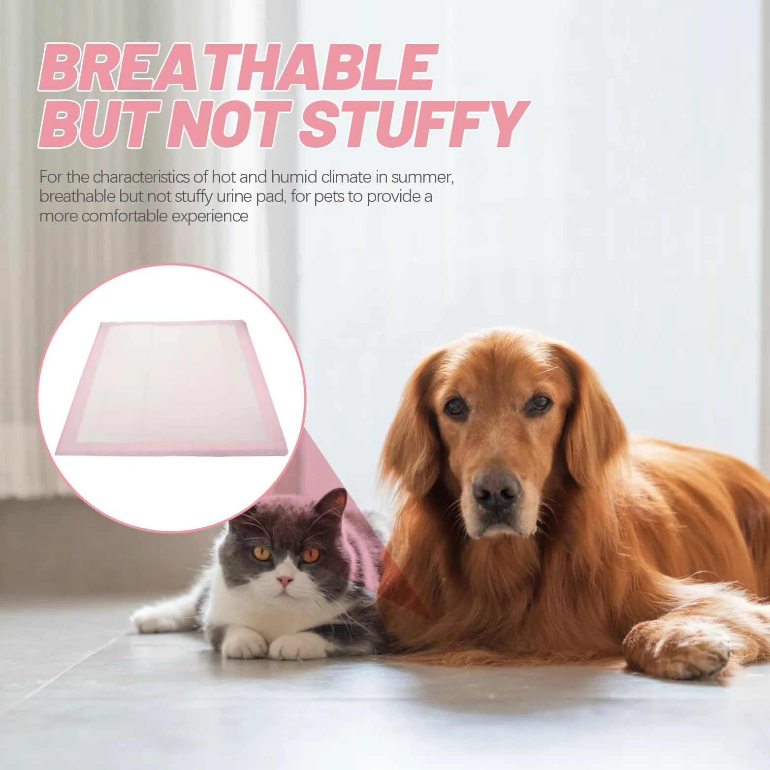 Alèse pour Chien Super Absorbante Rose, 1 Sachet, pour Apprentissage | Polymère Importé et Pulpe de Bois, Film Pe Imperméable et Papier Toilette, Usage Sommeil et Dressage
