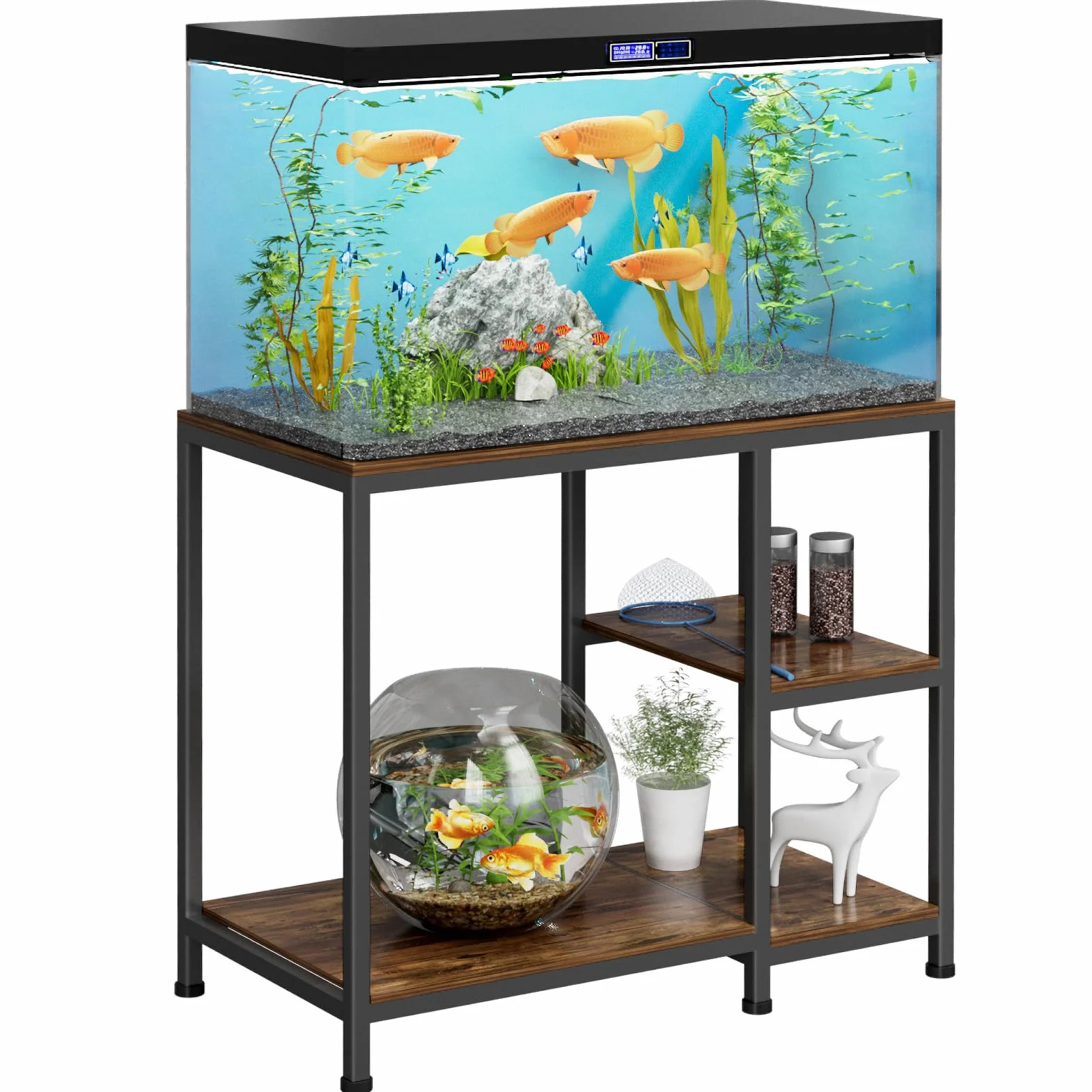 VyGrow Support pour Aquarium 40 Gallons, Robuste 93 x 47 x 80 CM, Étagères en Bois, Capacité 330KG