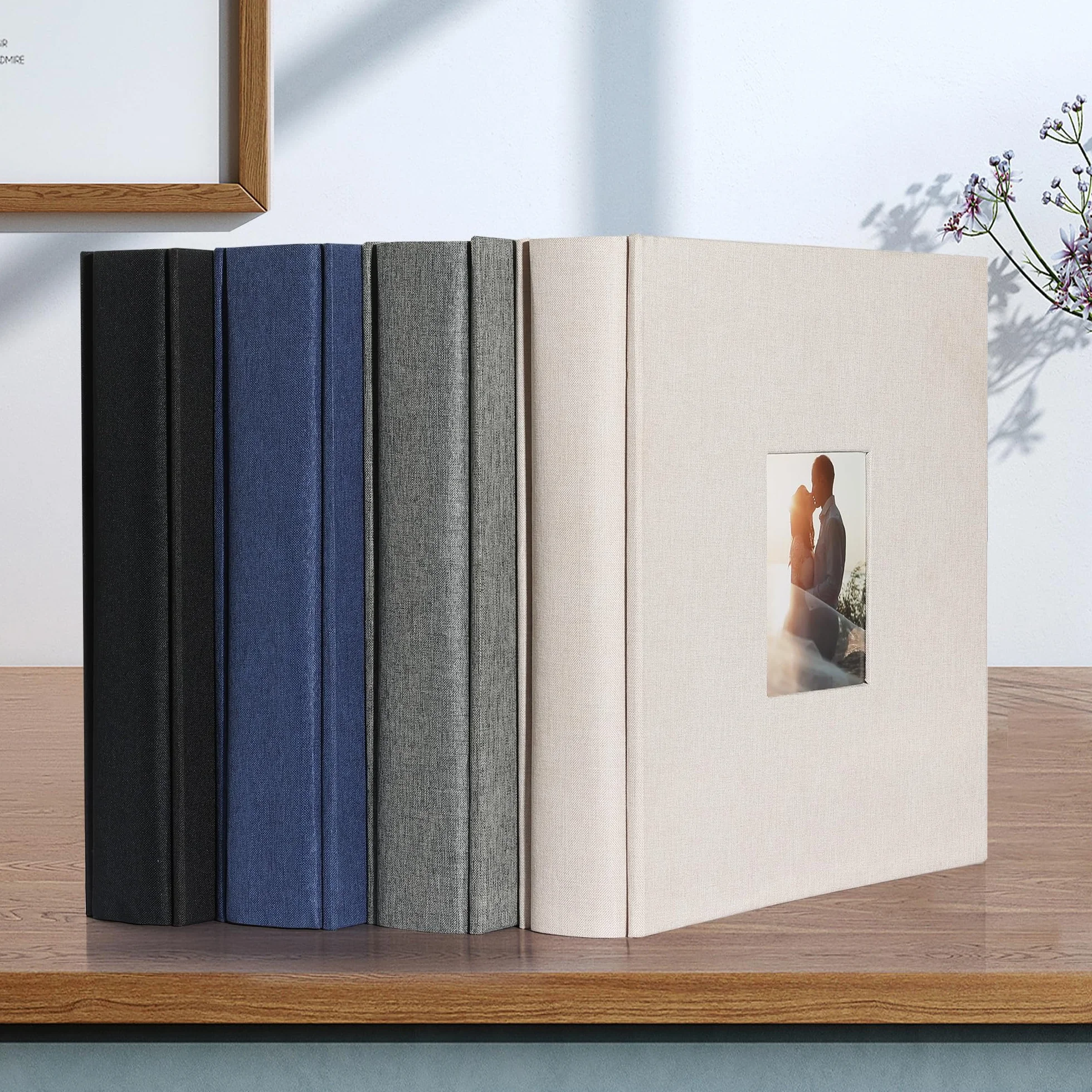 Album photo DazSpirit 15,2 x 10,2 cm 1000 pochettes couverture en lin personnalisable capacité extra large
