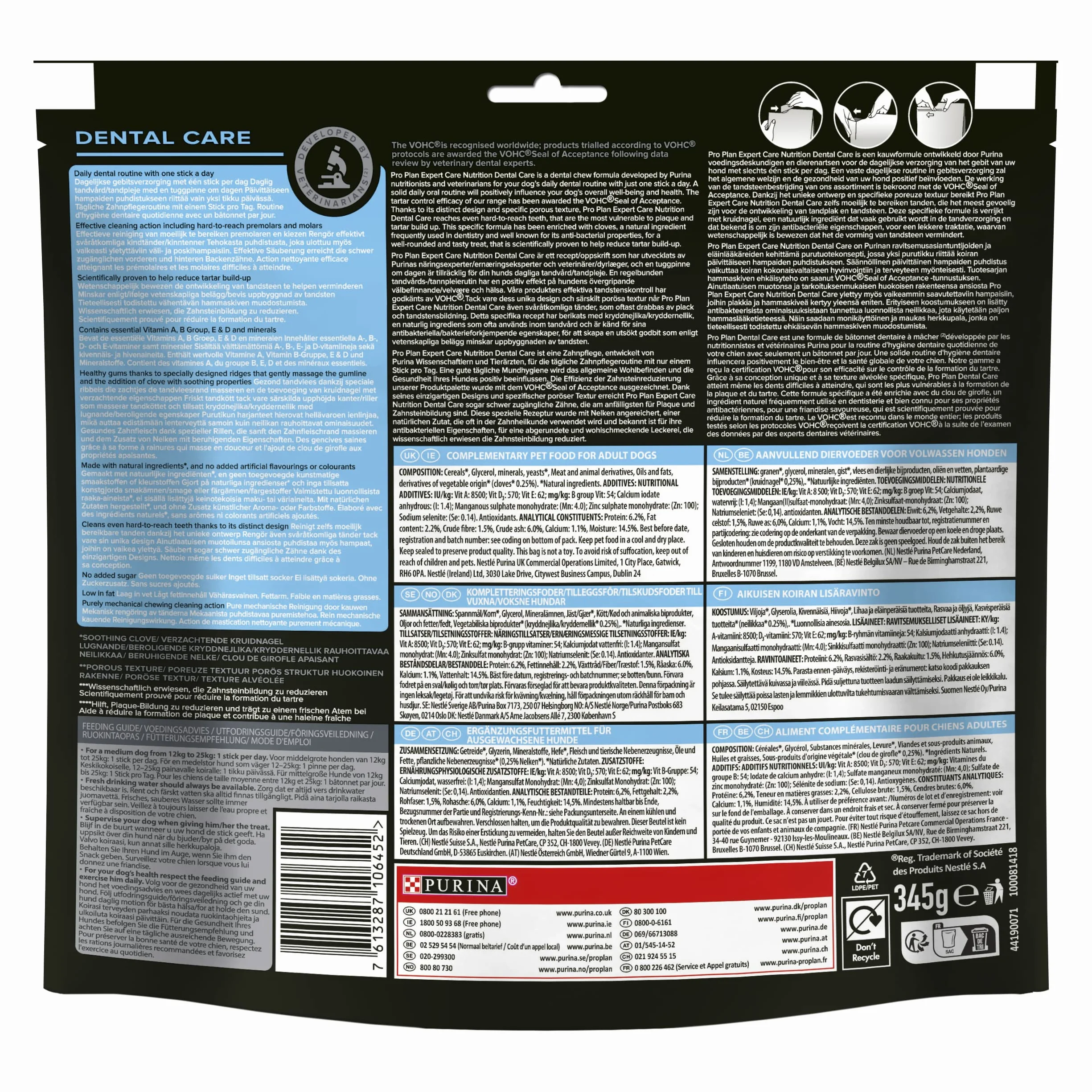 PURINA PRO PLAN DENTAL CARE Bâtonnets à mâcher pour Chien Adulte taille moyenne 15 pièces