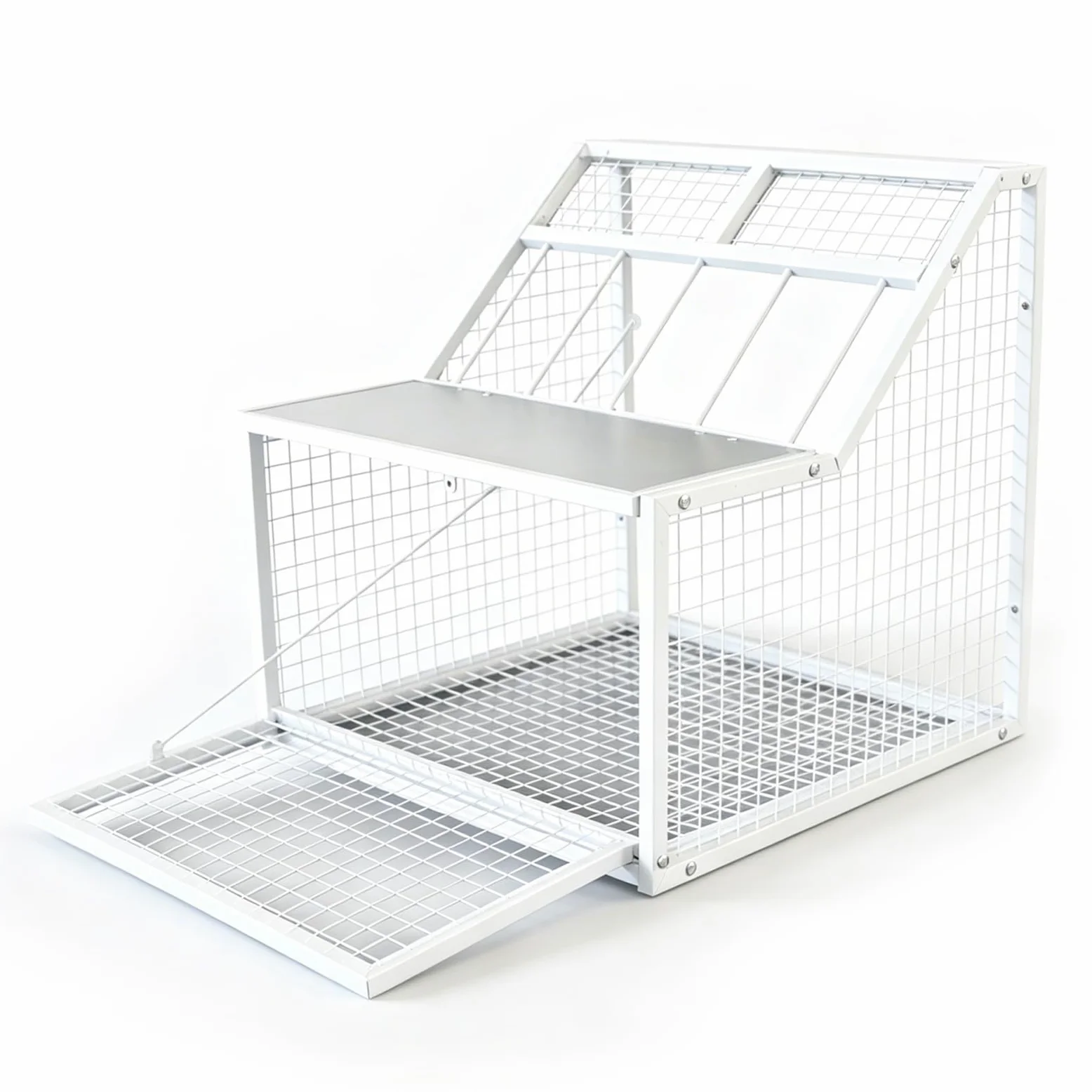Cage à Pigeons Pliable en MéTal avec 4 EntréEs Et Trappe Amovible pour Pigeons Perroquets Perruches Et Autres Oiseaux De Jardin Balcon Cour 54x47x50 Cm