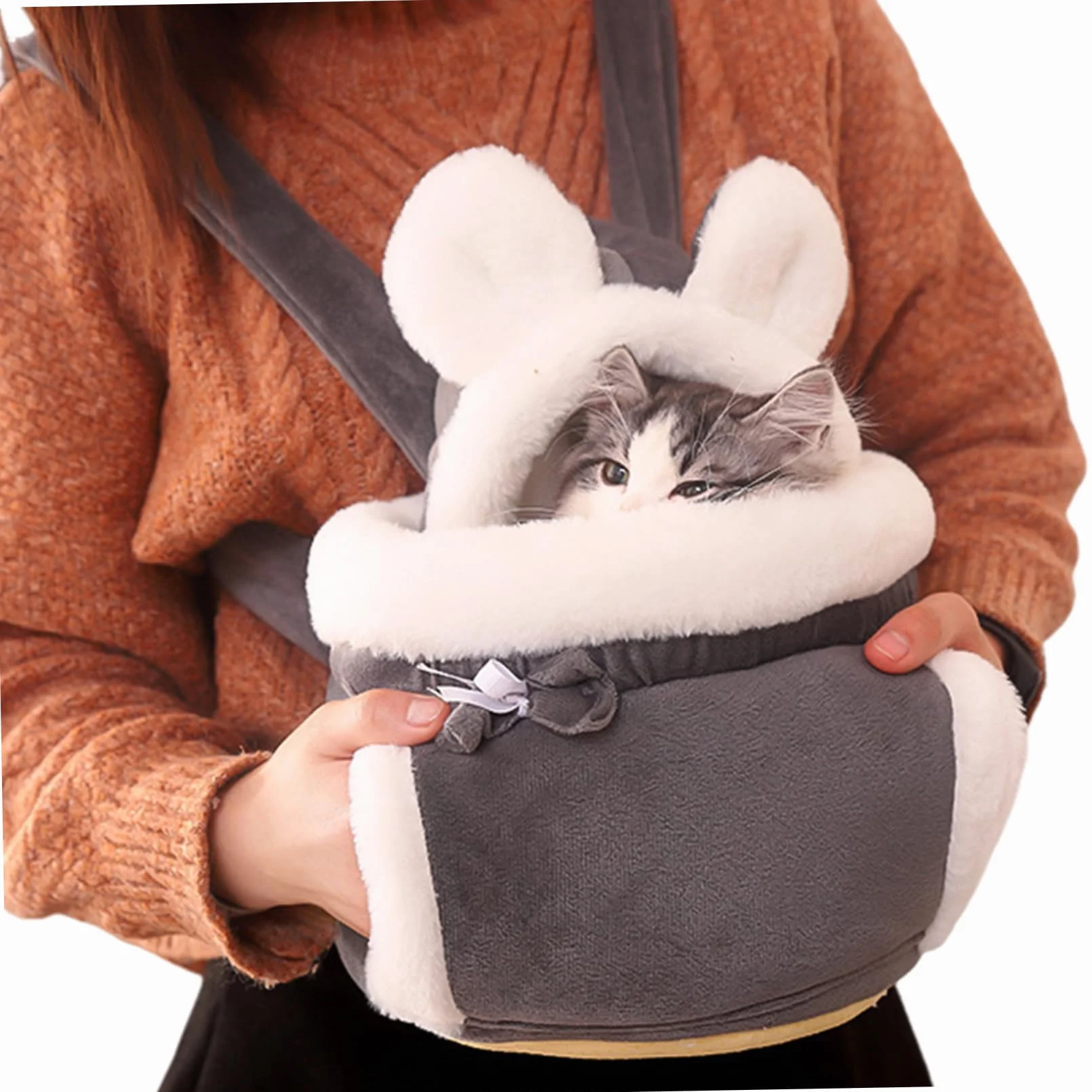 Sac à Dos pour Chat Transport Hiver Chaud Soft Double Pockets Front Carrier