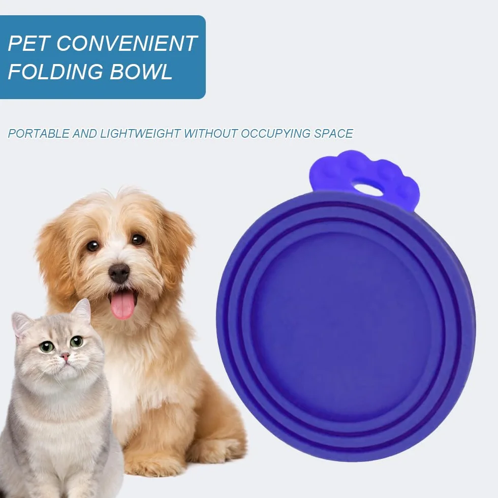 Couvercles Silicone de Conserve, Coque en Silicone pour Animal Domestique Peut Couvertures, Pet Food Can Lids, 3 en 1 Couvercle Boite Conserve Chat, Pour des Tailles Multiples