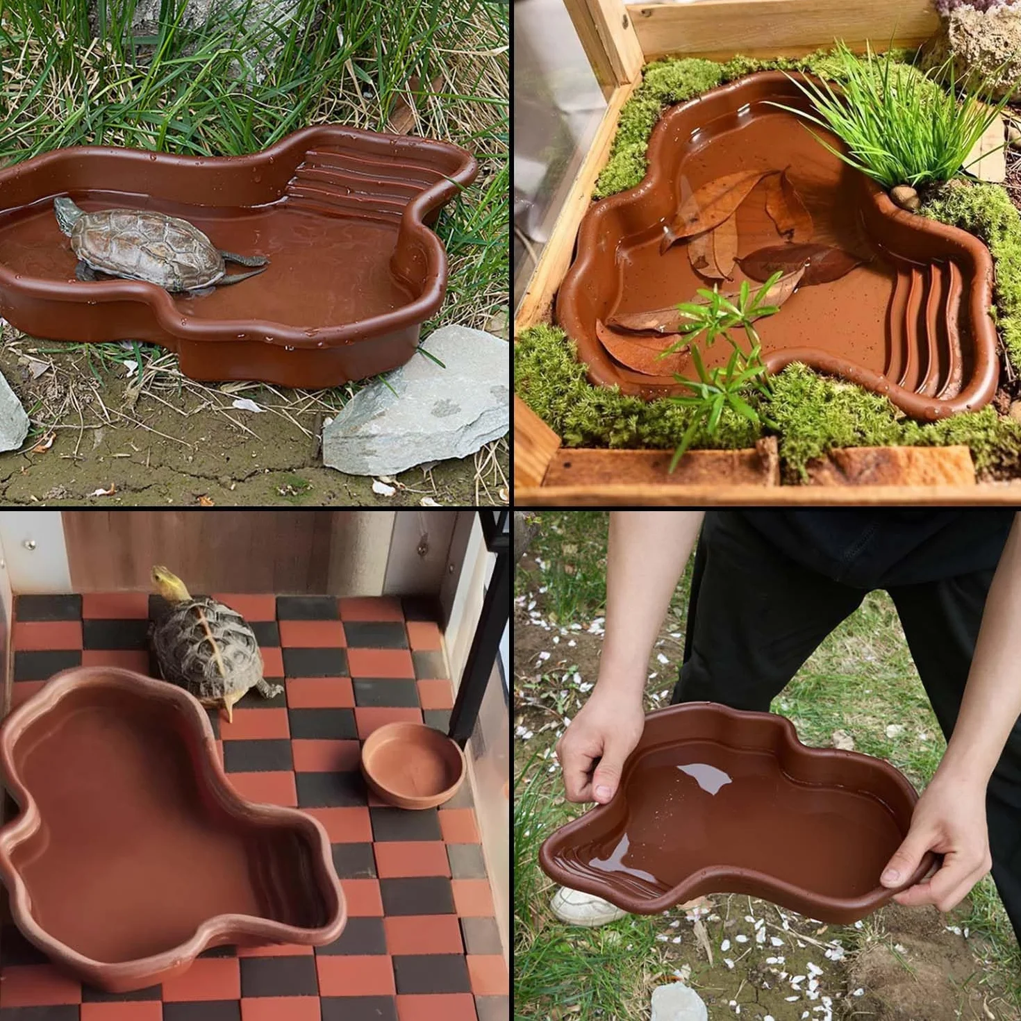 Grand Bol d'Eau pour Reptiles, Bol de Nourriture pour Reptiles, Piscine pour Tortue