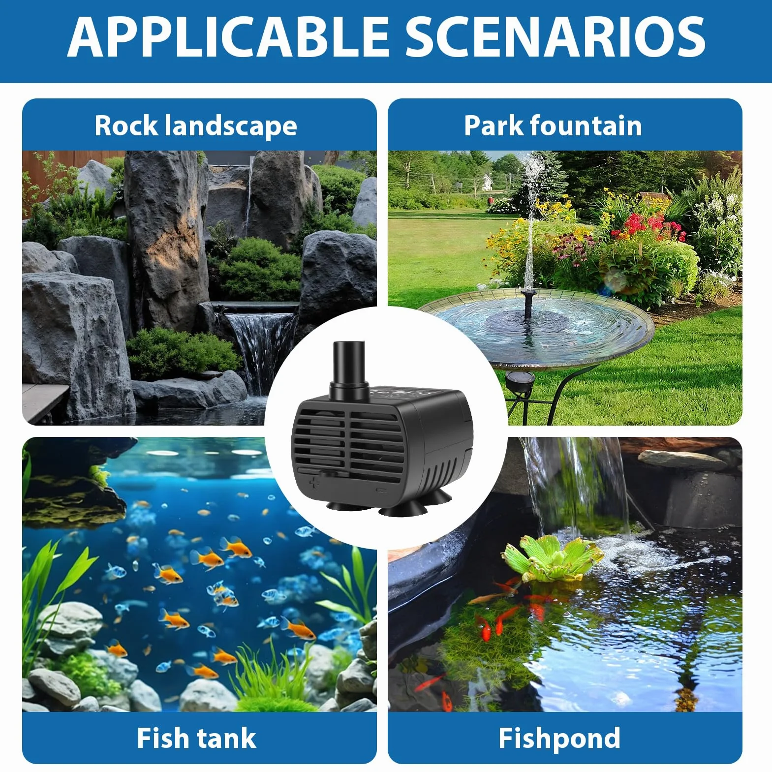 Mini Pompe à Eau Silencieuse USB 200 L/H 3 W Submersible pour Aquarium Fontaine Hydroponie