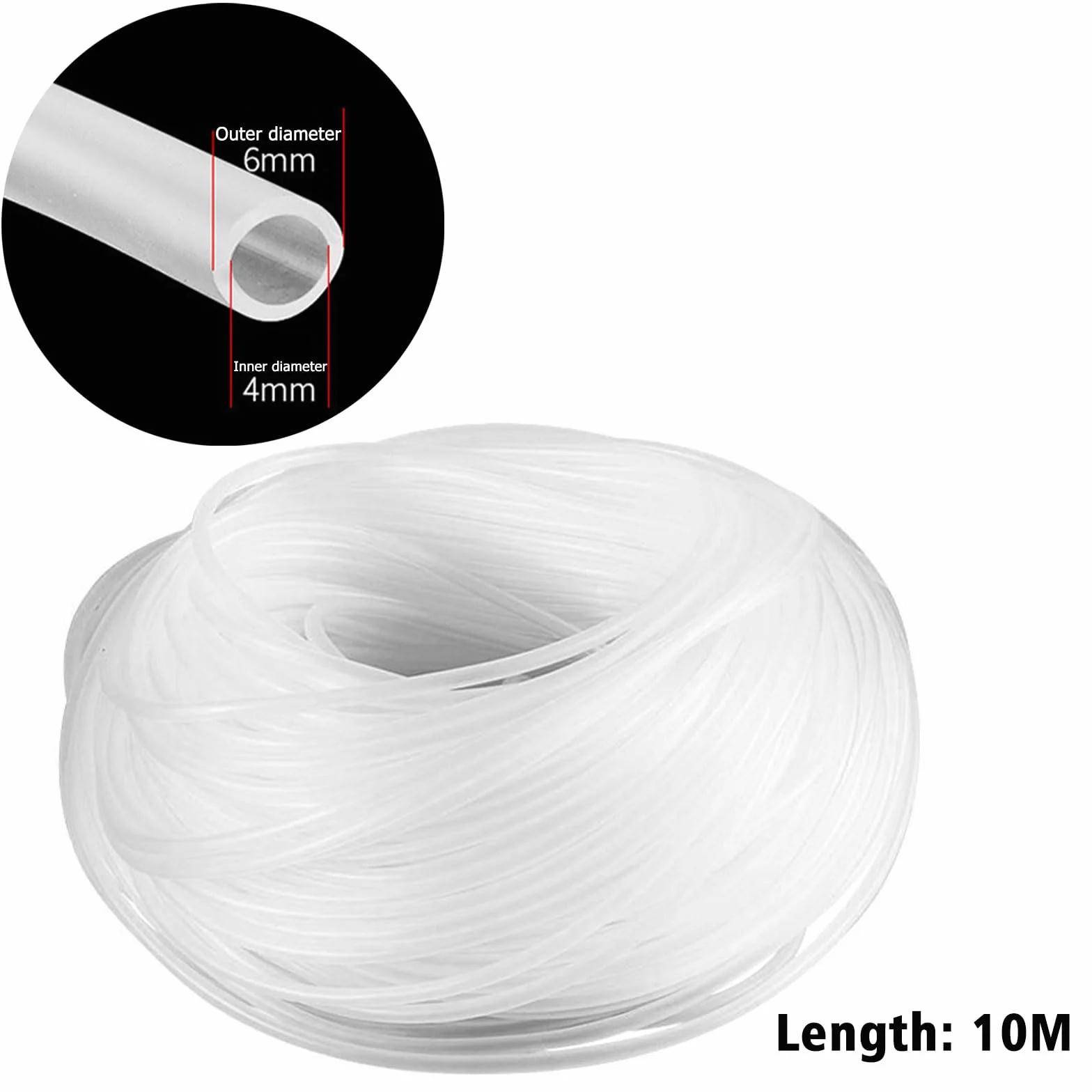 Tuyau Aquarium 10M 4/6MM PVC Transparent pour Pompe à Air CO2 et Étang