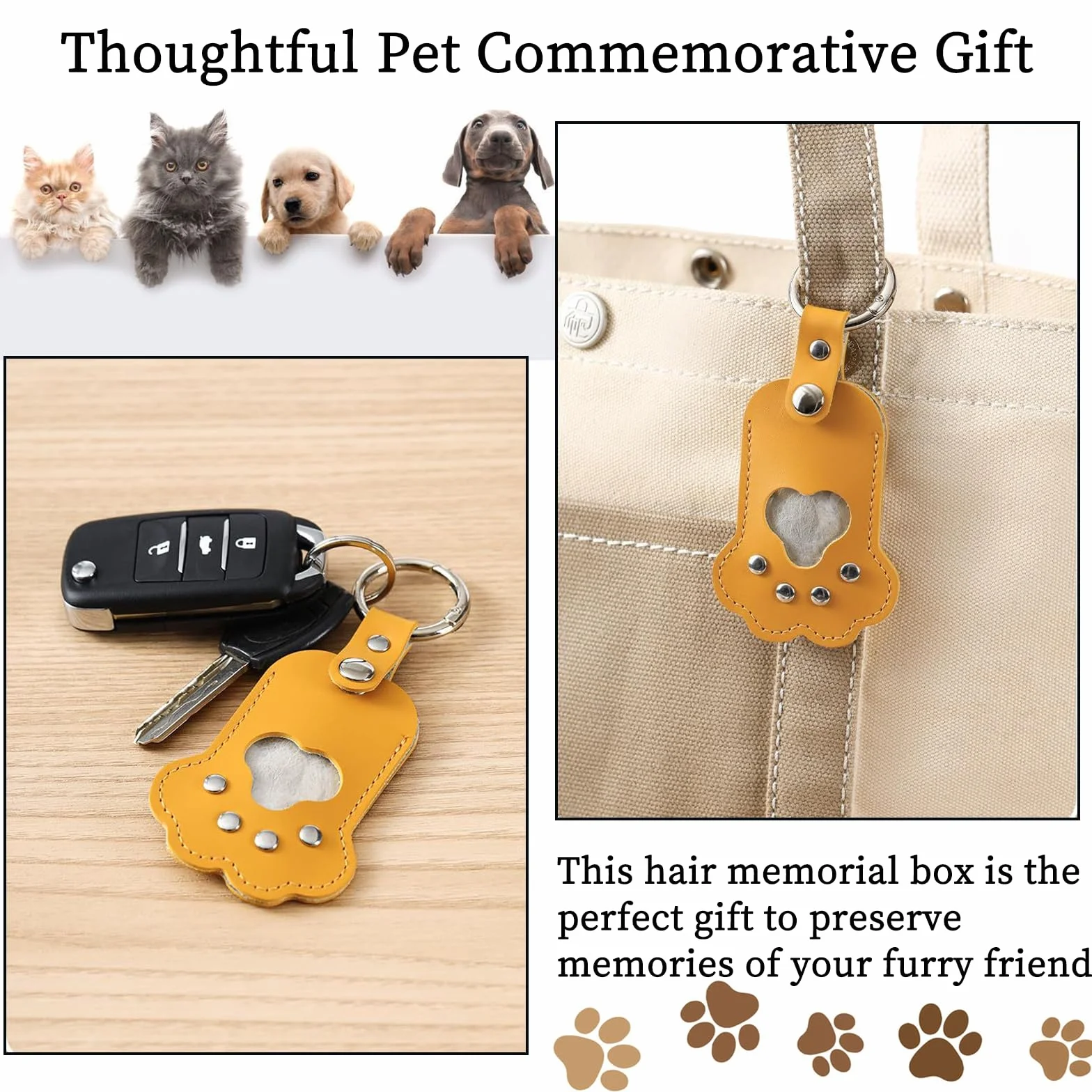 Boîte à souvenirs personnalisée pour poils d'animaux, souvenir chien décédé, collection commémorative (Rose)