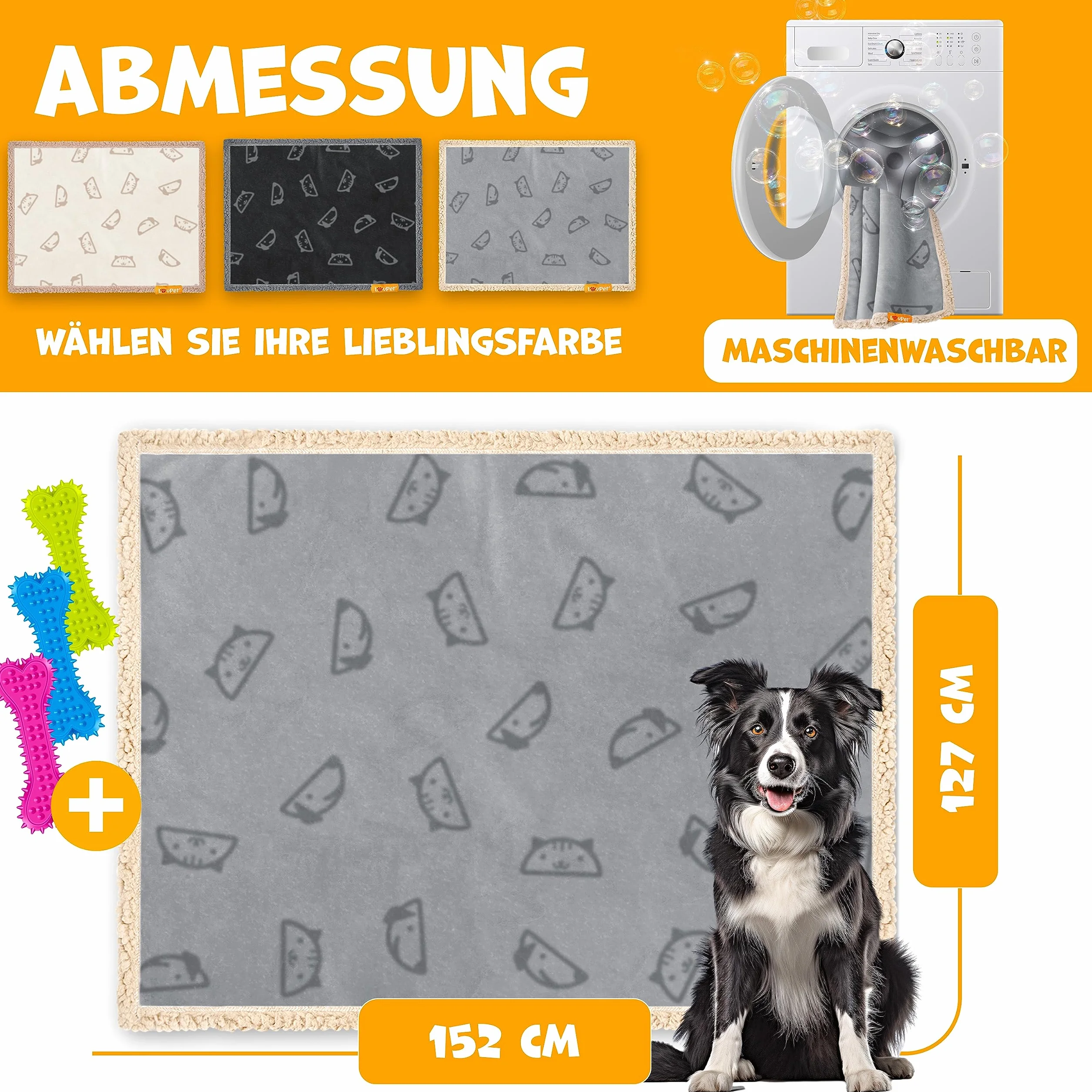 Lovpet Couverture imperméable pour Chiens 152 x 127 cm XL Lavable en Machine Polaire Sherpa
