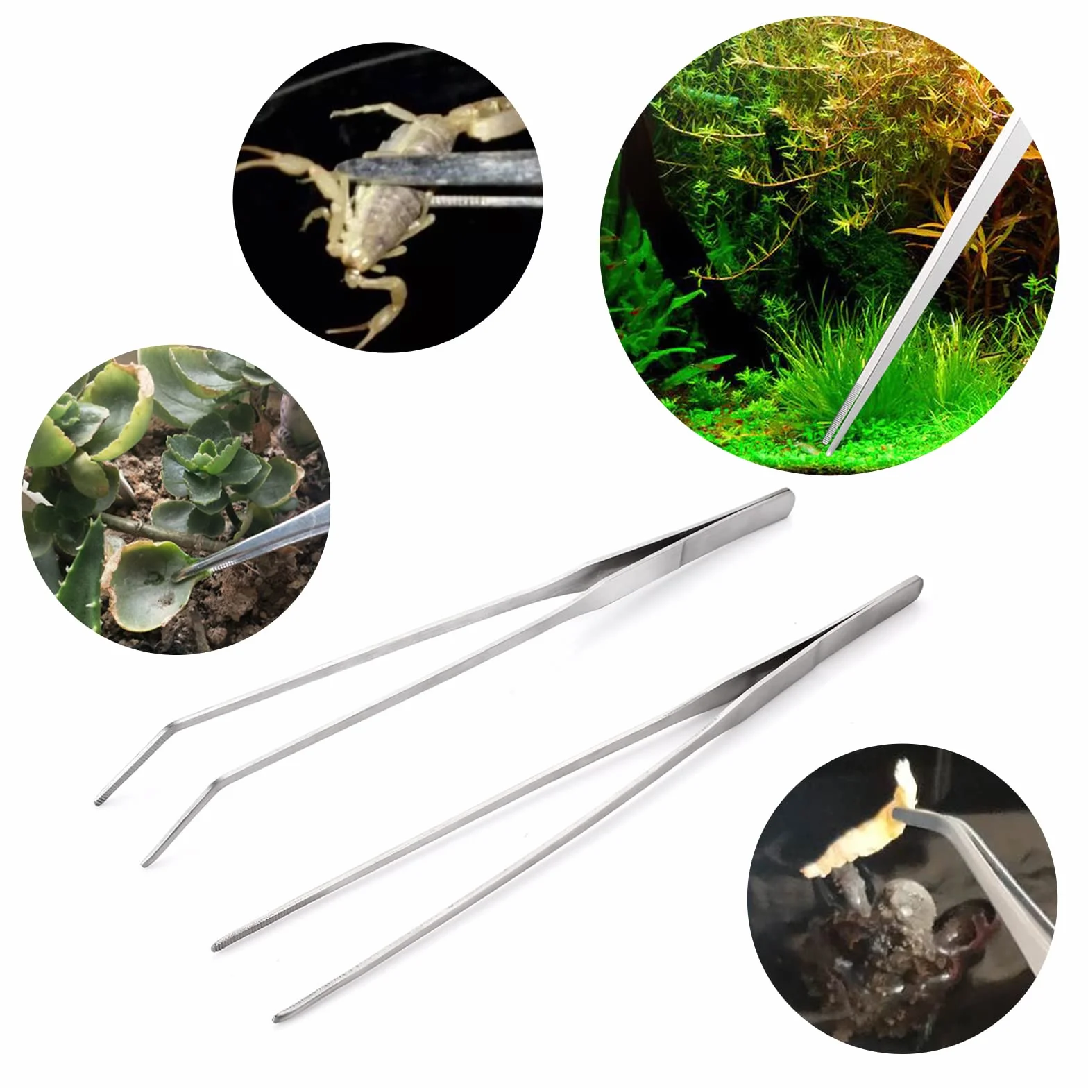 cobee Ensemble de pinces à épiler pour aquarium en acier inoxydable 27cm