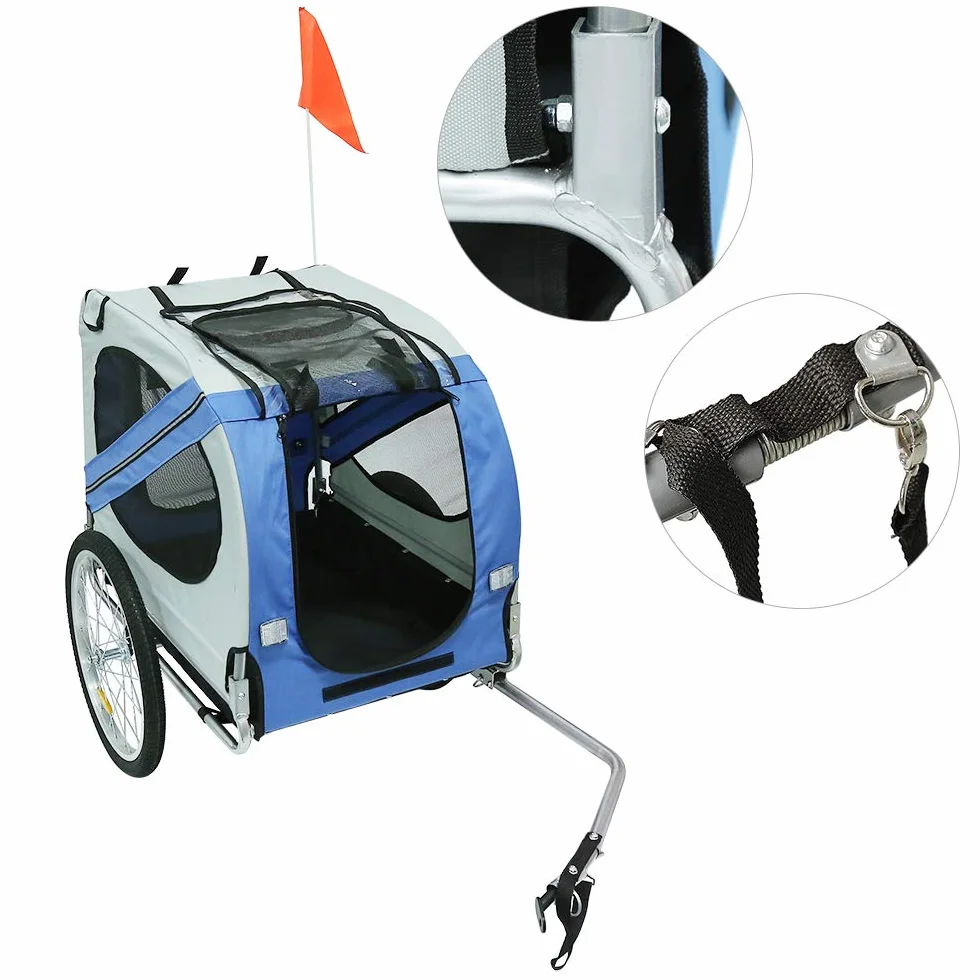 Remorque pour Enfants 2 en 1 Velo Pliable pour Chien Animaux avec Drapeau et Reflecteurs