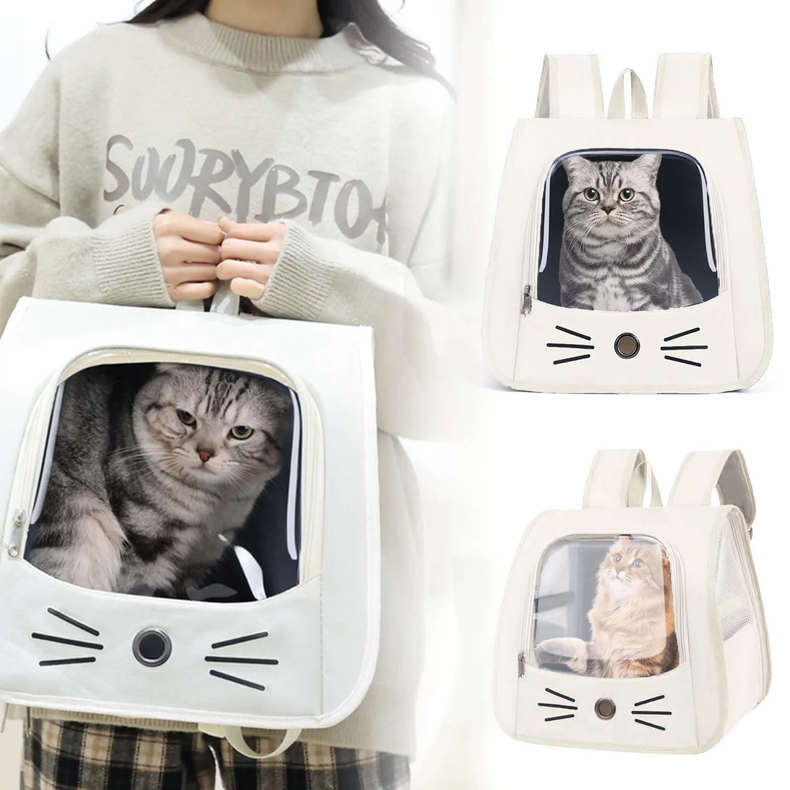 Sac Transport Chat 35×35×25cm Sac à Dos pour Animal Pliable Portable