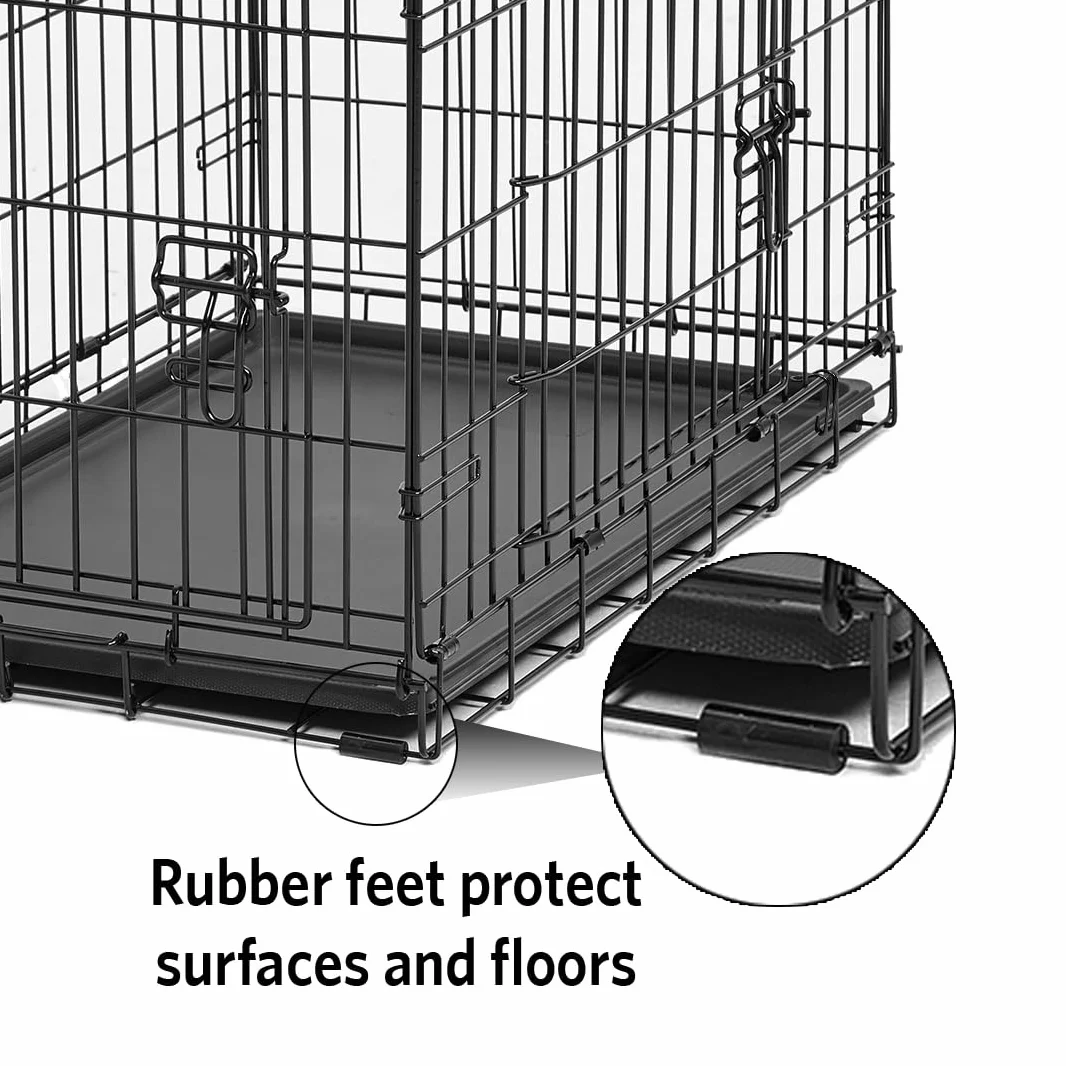 Midwest Homes for Pets Lot de 4 Pieds de Rechange en Caoutchouc pour Caisse Noir Taille L