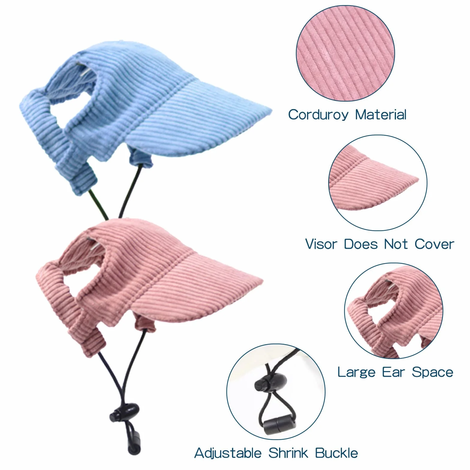 Casquette de Baseball pour Chiens Réglable Chapeau de Soleil Protection Oreilles pour Chats et Chiens