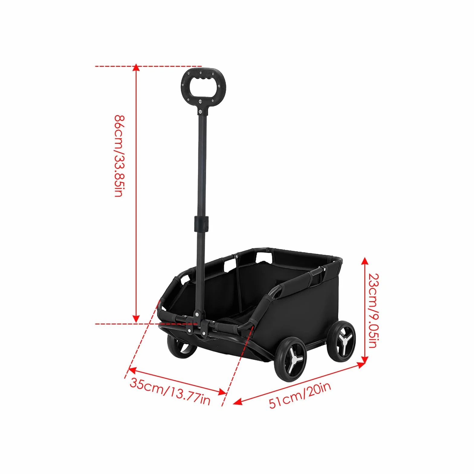 Poussette pour chiens de petite taille cage de transport à roulettes pliable 4 roues pour chats chiots animaux voyages