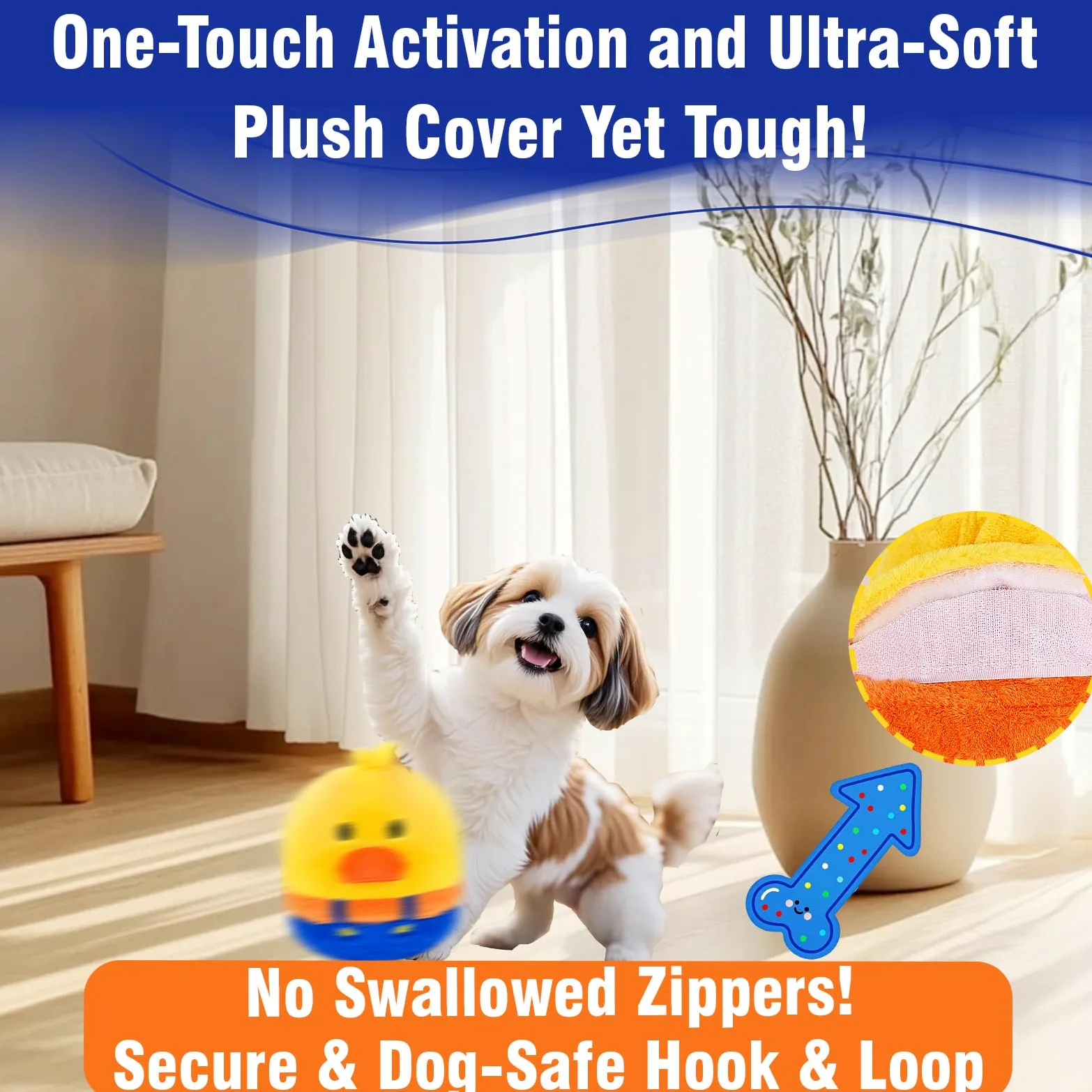 Jouets interactifs pour chien avec balle mobile intégrée, fonctions saut et modes silencieux, jouets pour chiots et jouets pour animaux de compagnie pour les garder occupés, rechargeables