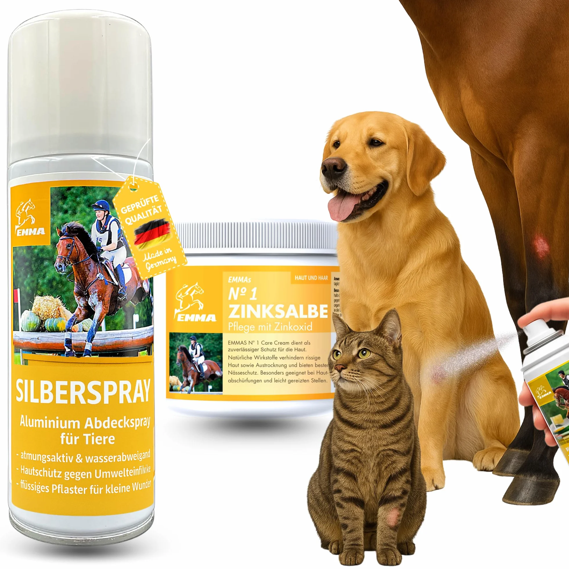 Kit de premiers secours pour animaux Spray argent pommade zinc cheval vache cicatrisant désinfectante plaies 250ml 200ml