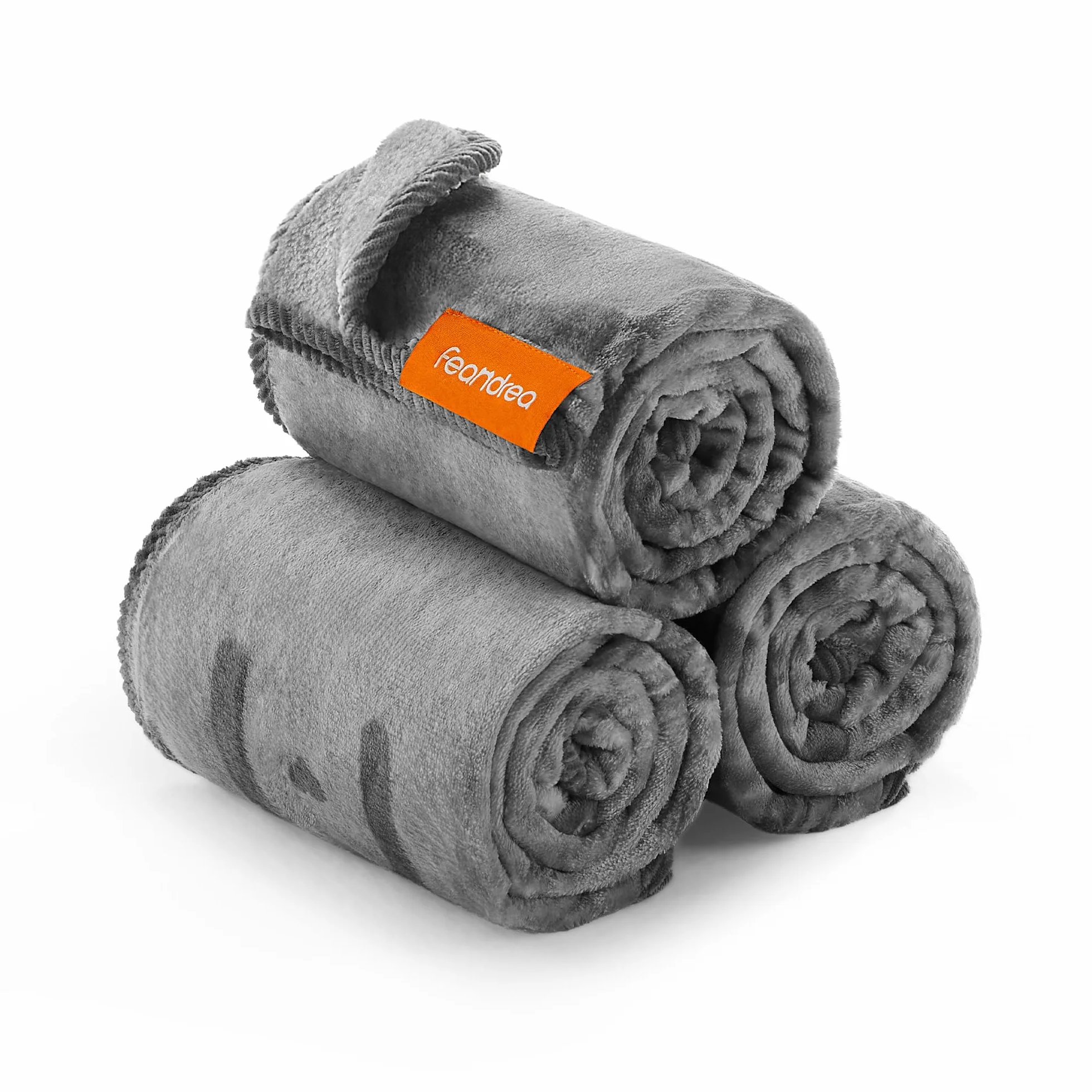 Feandrea Couvertures pour Animaux Lavables, Lot de 3, 102 x 73 cm, pour Chiens Miniatures et Petits, Flanelle, Gris Ardoise