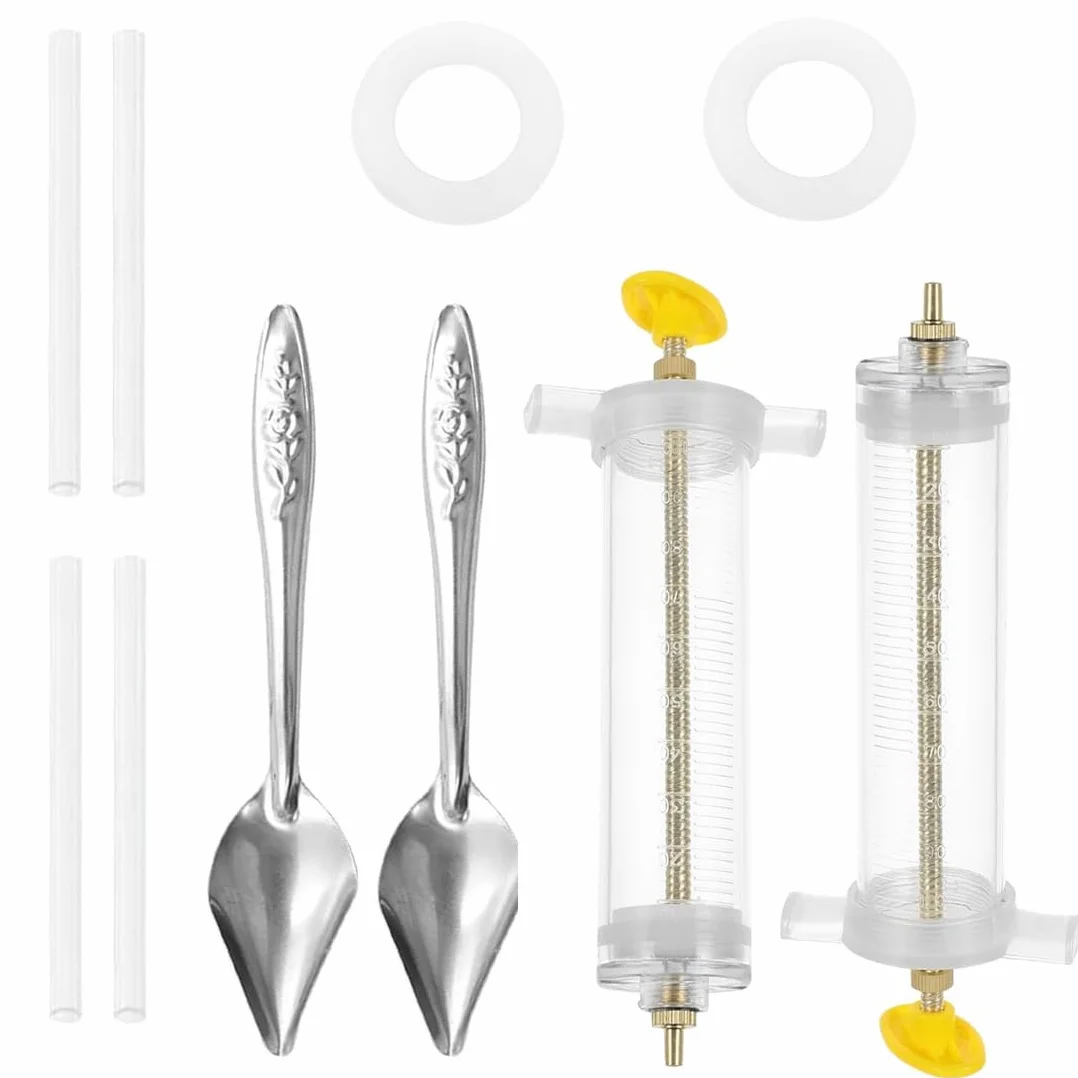 Lot de 2 Seringue d'alimentation pour oiseaux malades avec 4 tubes d'alimentation 10 ml