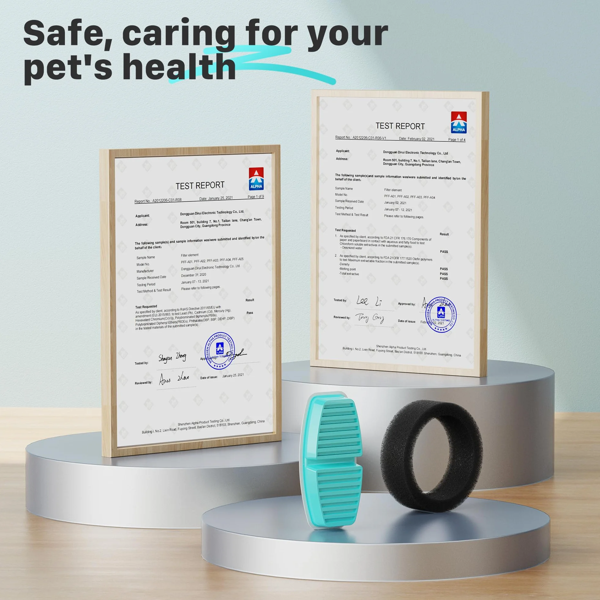 Fontaine à Eau pour Chat avec Filtre, 3,2L, Multi-Filtration, 6 Filtres à Charbon + 6 Éponges