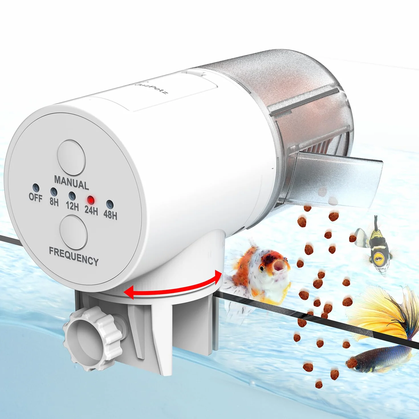 Distributeur de Nourriture Automatique pour Poissons 4 Minuteries Programmables Mangeoire d'Aquarium Automatique Blanc