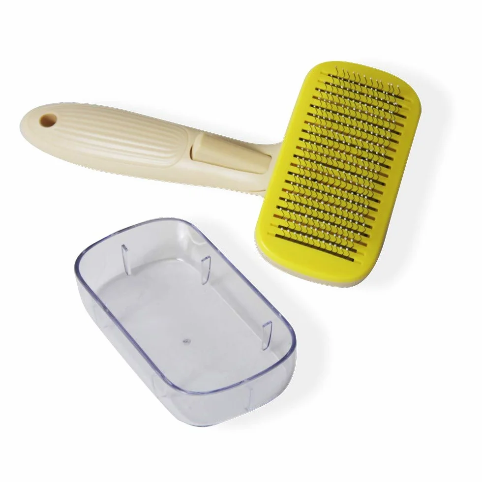 Passat Brosse Auto-nettoyante pour Chats Manche Ergonomique Couvercle Protection