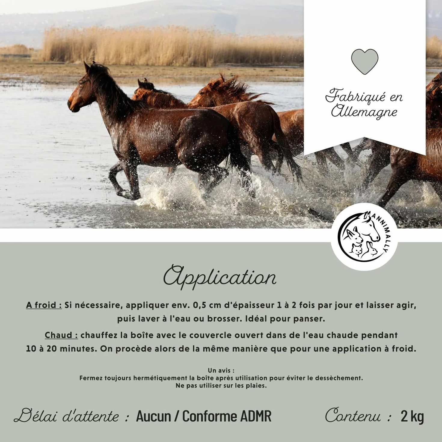 Argile pour Chevaux 2 kg - Pâte d'argile avec extraits de Plantes pour détente et soulagement des Muscles
