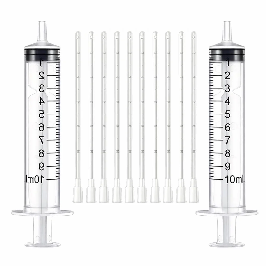 Seringues Alimentaires 10ml avec Tubes de Gavage pour Oiseaux Pigeons Perroquets