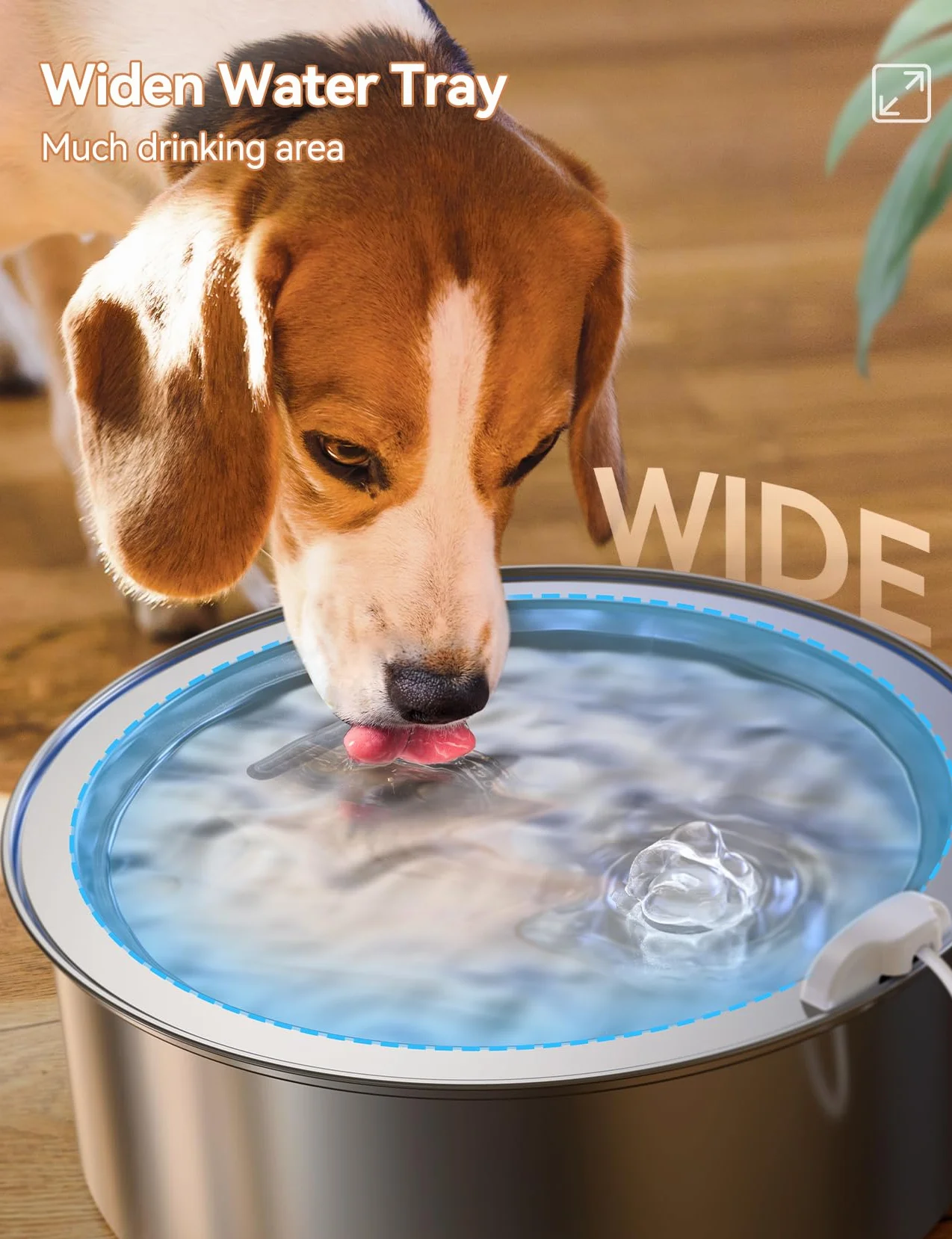 Fontaine à Eau Chien Acier Inoxydable 7L avec 2 Filtres