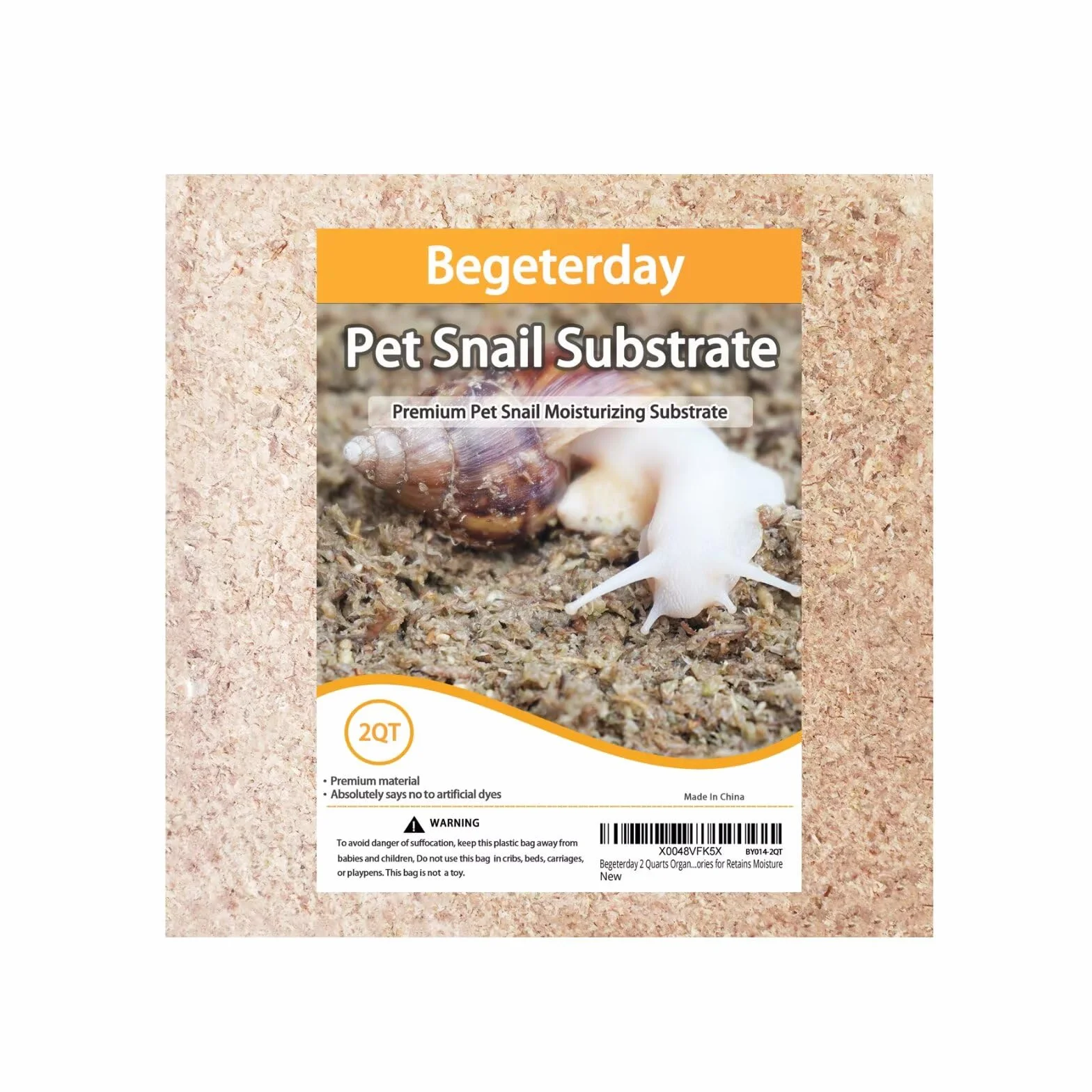 Substrat en fibres organiques 2L pour escargots de compagnie, accessoires de terrarium rétention d'humidité