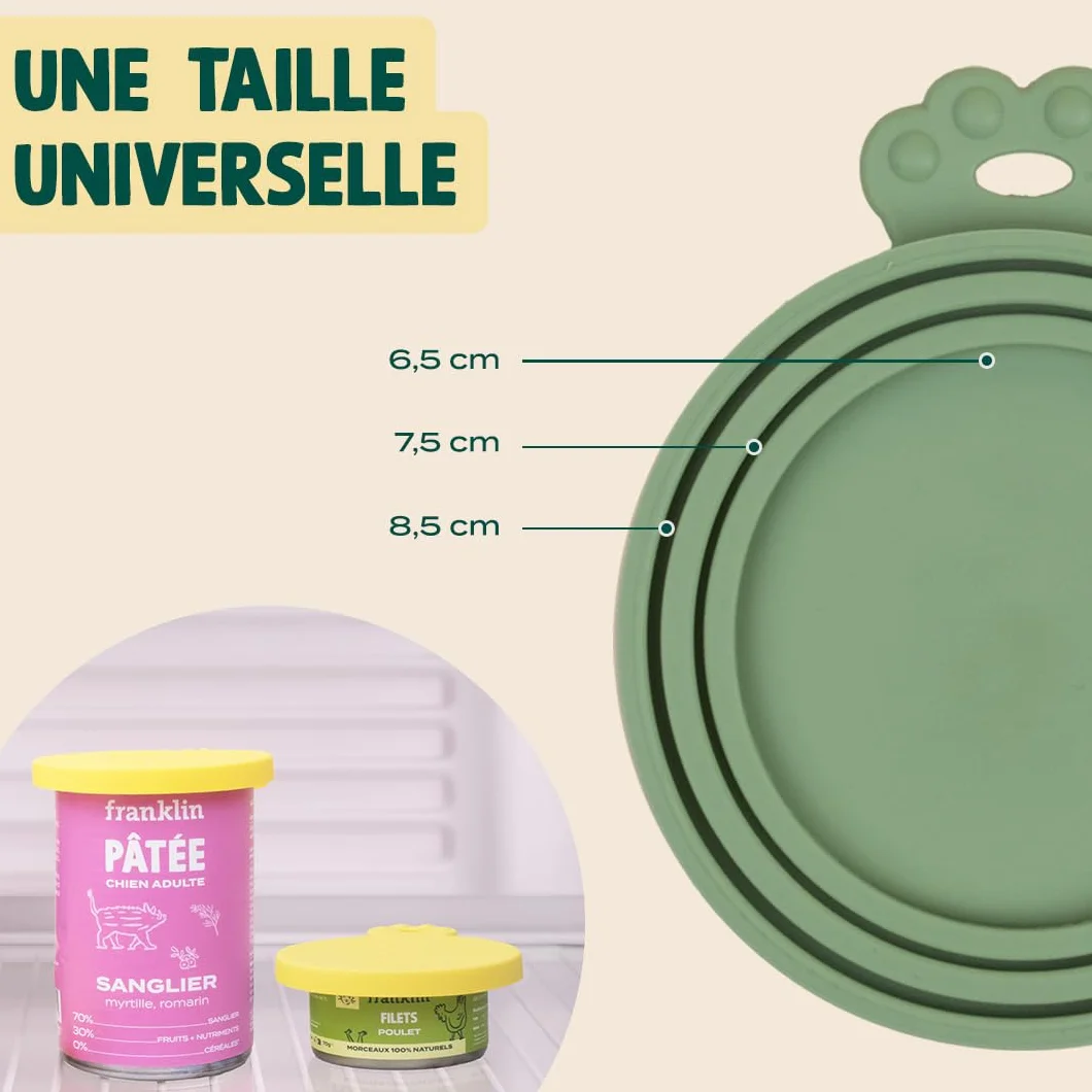 Franklin Couvercle en Silicone pour Boite de Conserves Lot de 3 Universelles Hermétiques