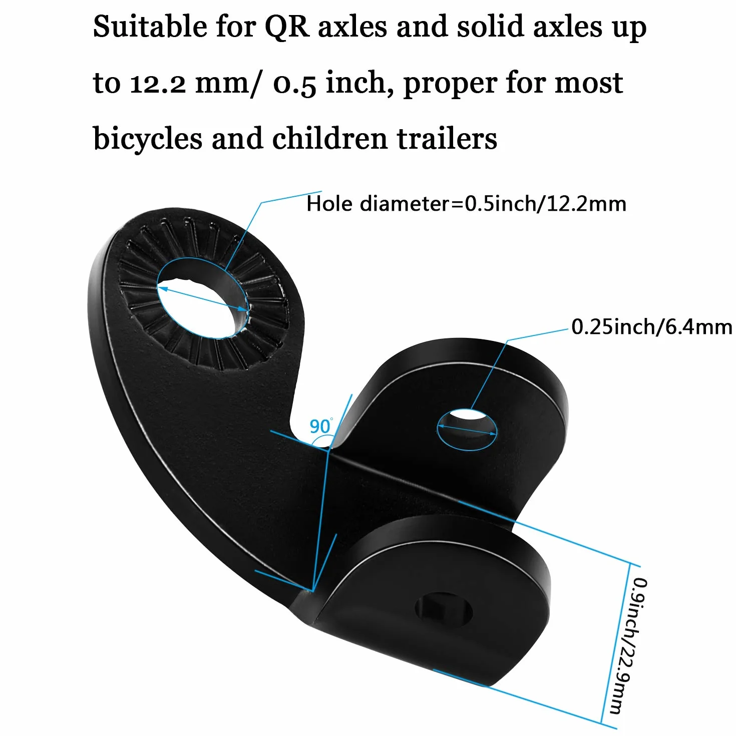 Burley Lot de 2 adaptateurs d'attelage de remorque de vélo coudé 12,2 mm