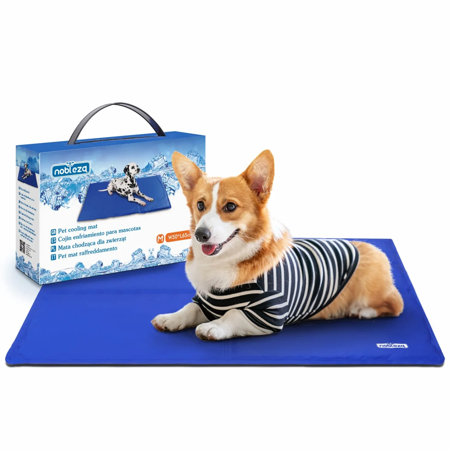 Nobleza Tapis de Refroidissement pour Chiens 65x50cm Bleu