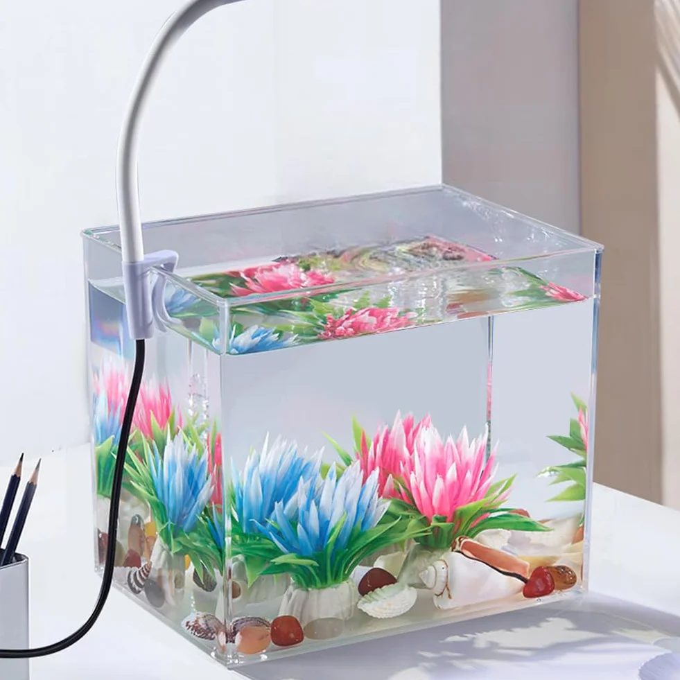 Aquarium Lampe de Serrage Kit Démarrage Carré 13x13x15 cm