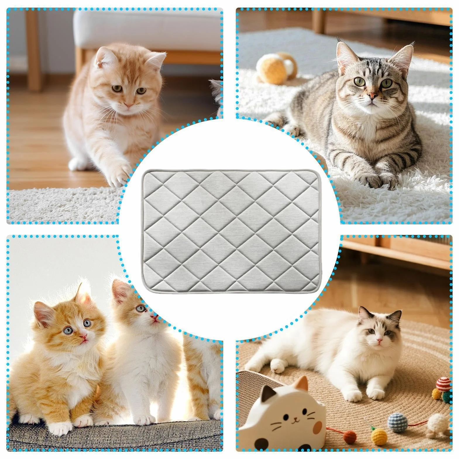 Tapis Rafraîchissant pour Chien 35x50 cm Housse en Soie Glacée pour Caisse