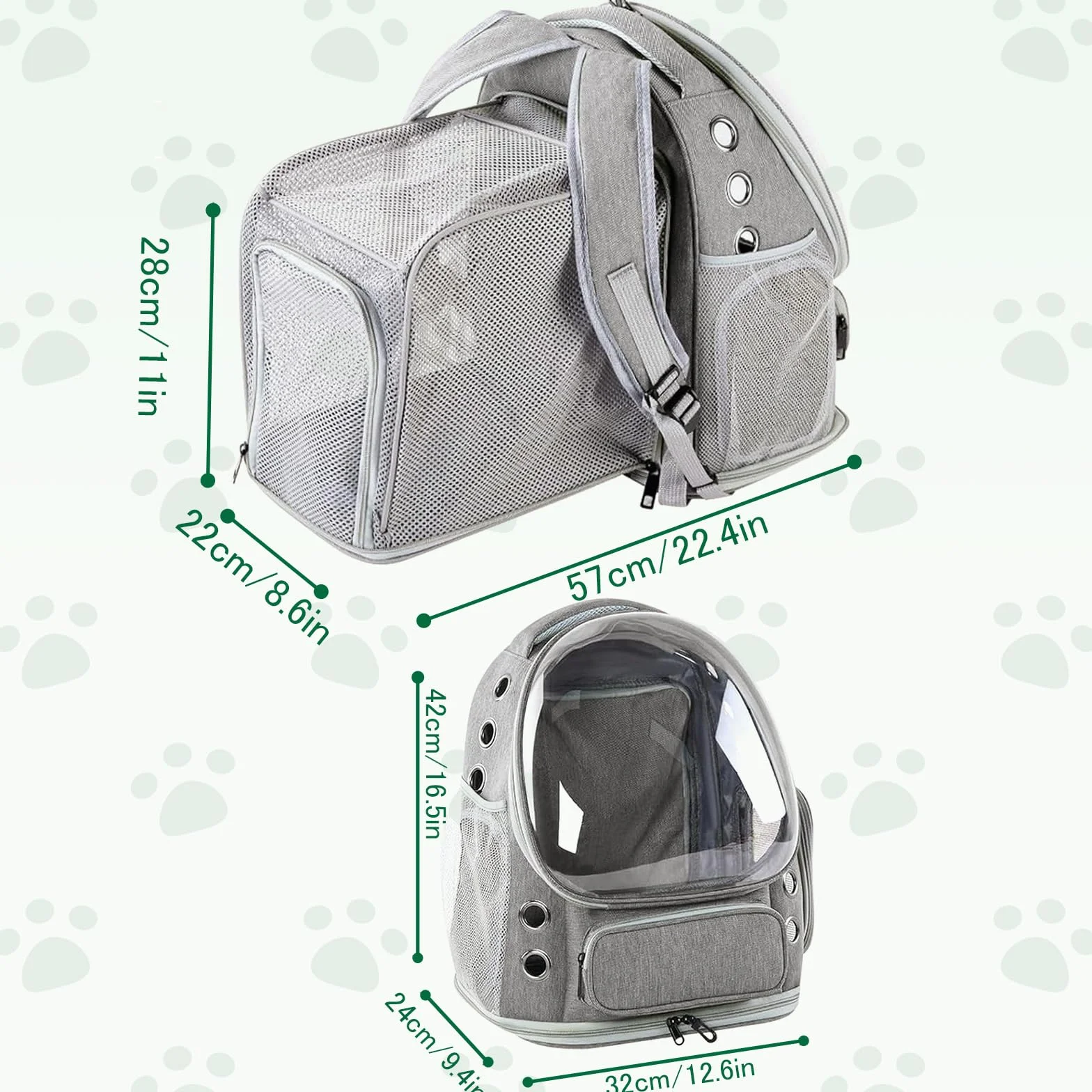Sac à Dos pour Chat Respirant Grand Espace Sac Transport Chat Extensible avec Harnais Intérieur pour Voyager Randonnée