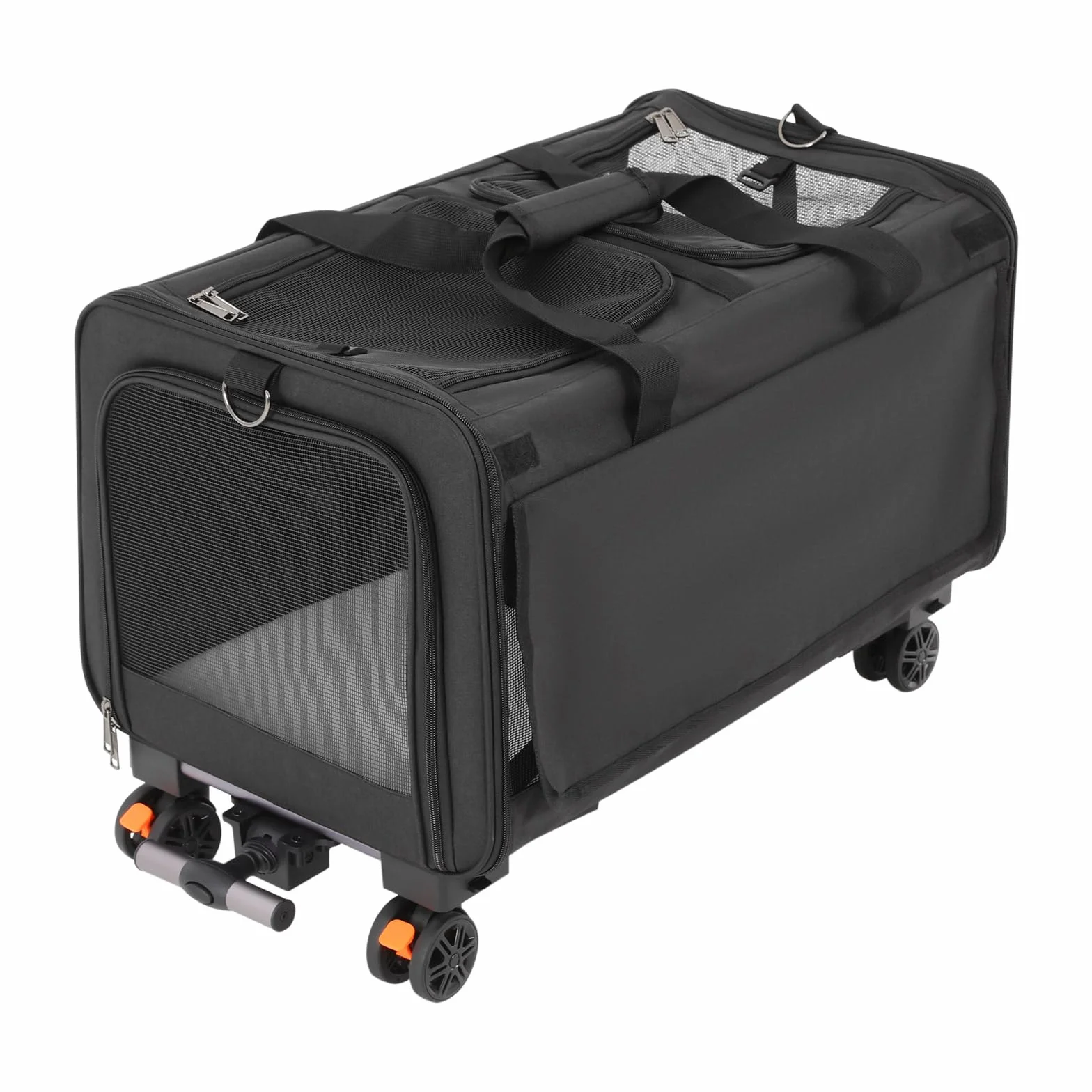 Sac de transport pour chat avec roulettes pliable 17,5 kg noir