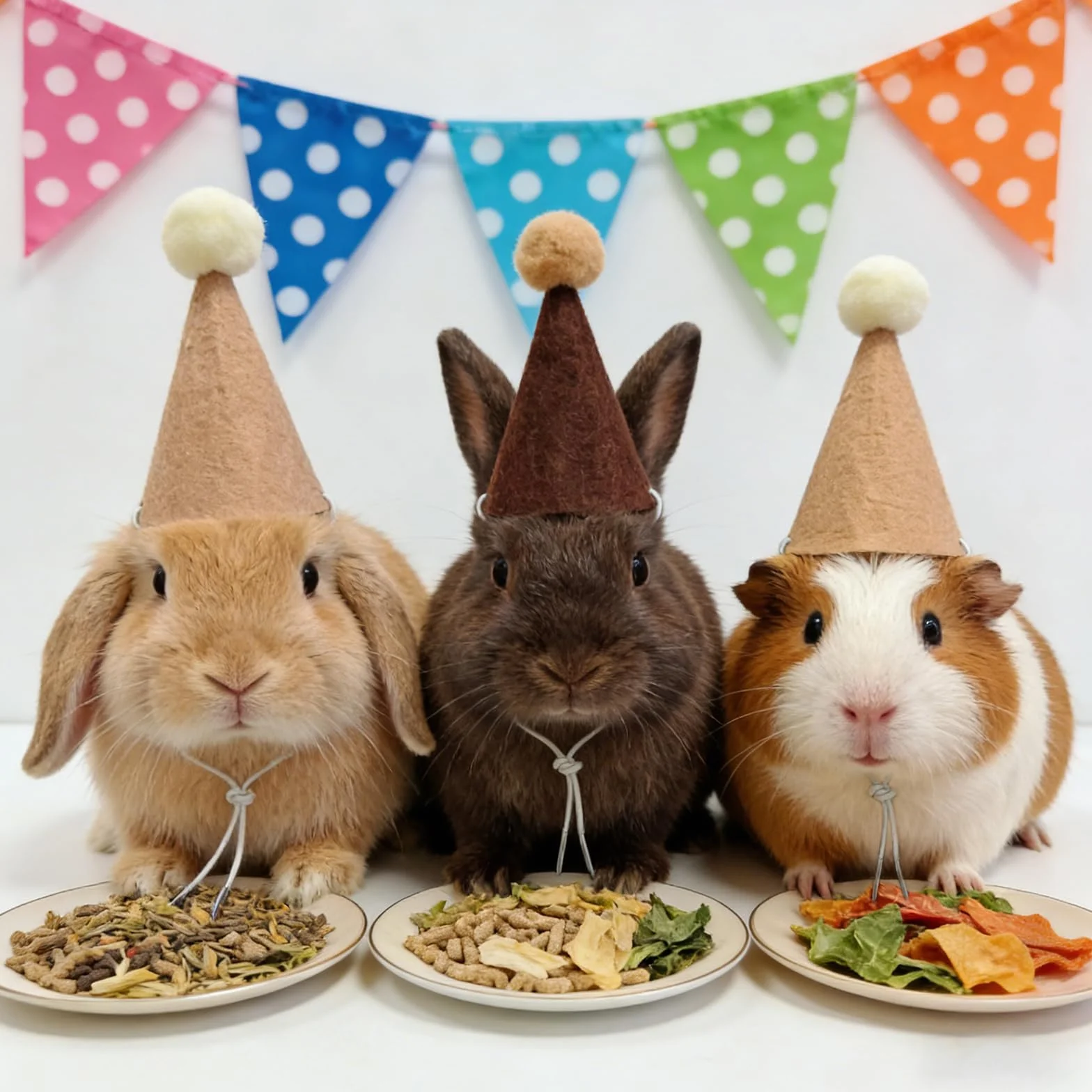 Yootiko Lot de 6 mini chapeaux de fête pour animaux de compagnie et animaux en peluche, chapeaux d'anniversaire en feutre pour chiens, chats, lapins et doudous, mignonnes décorations de fête animale
