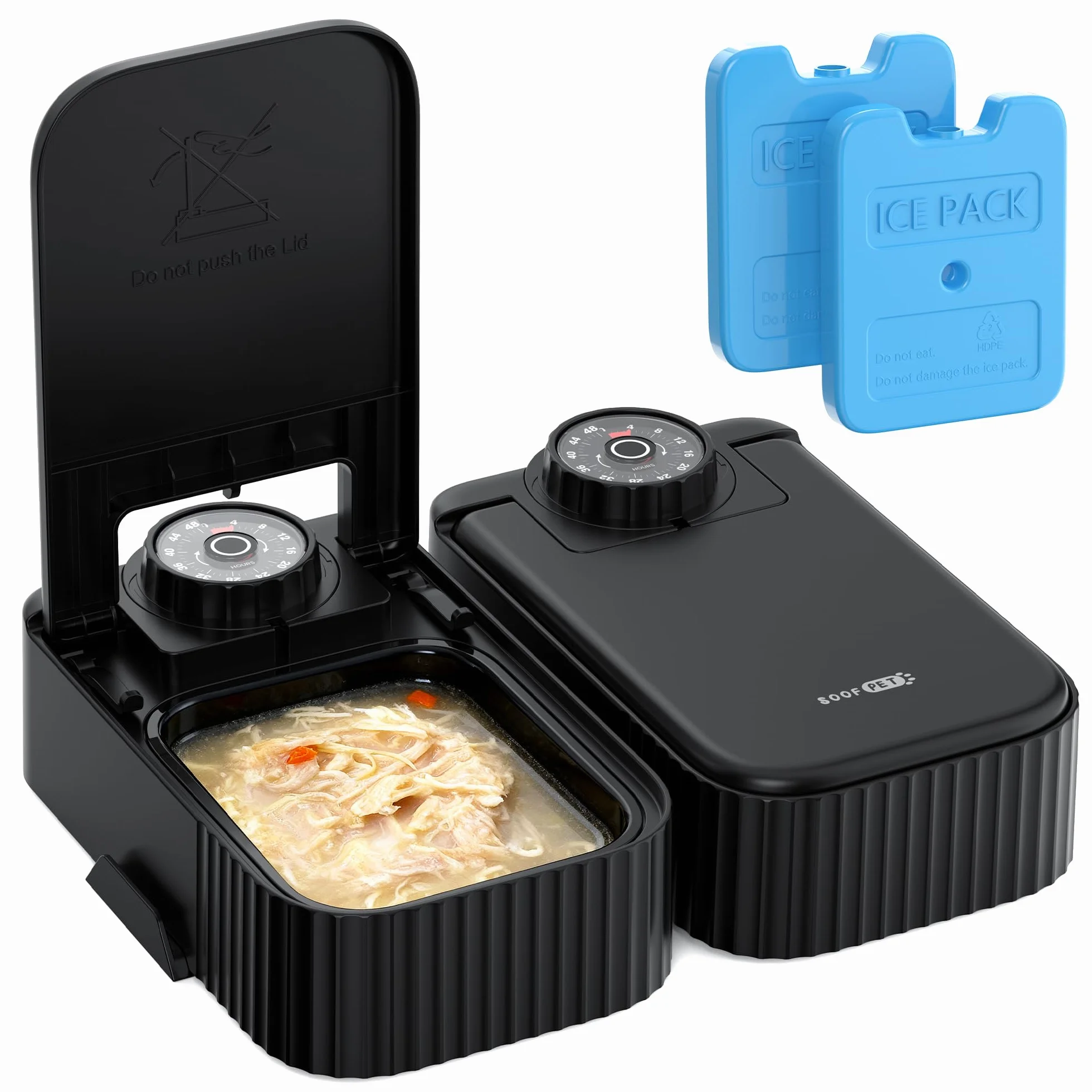 Distributeur Croquettes Chat Automatique Humide 48H Programmable sans Fil 350g par Repas Réfrigération