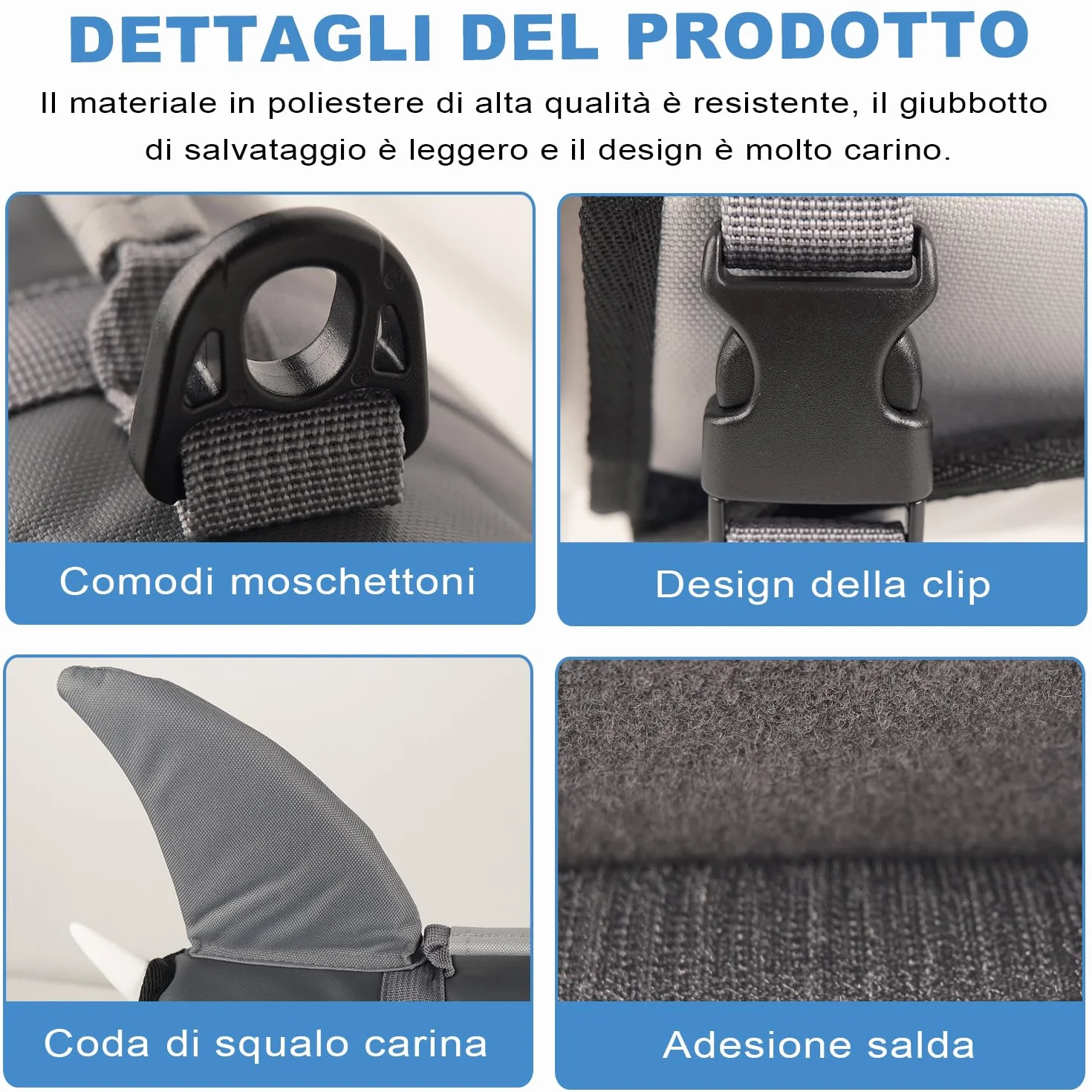 Gilet de sauvetage pour chien Voarge avec poignée et réflecteur sécurité animaux gris taille L