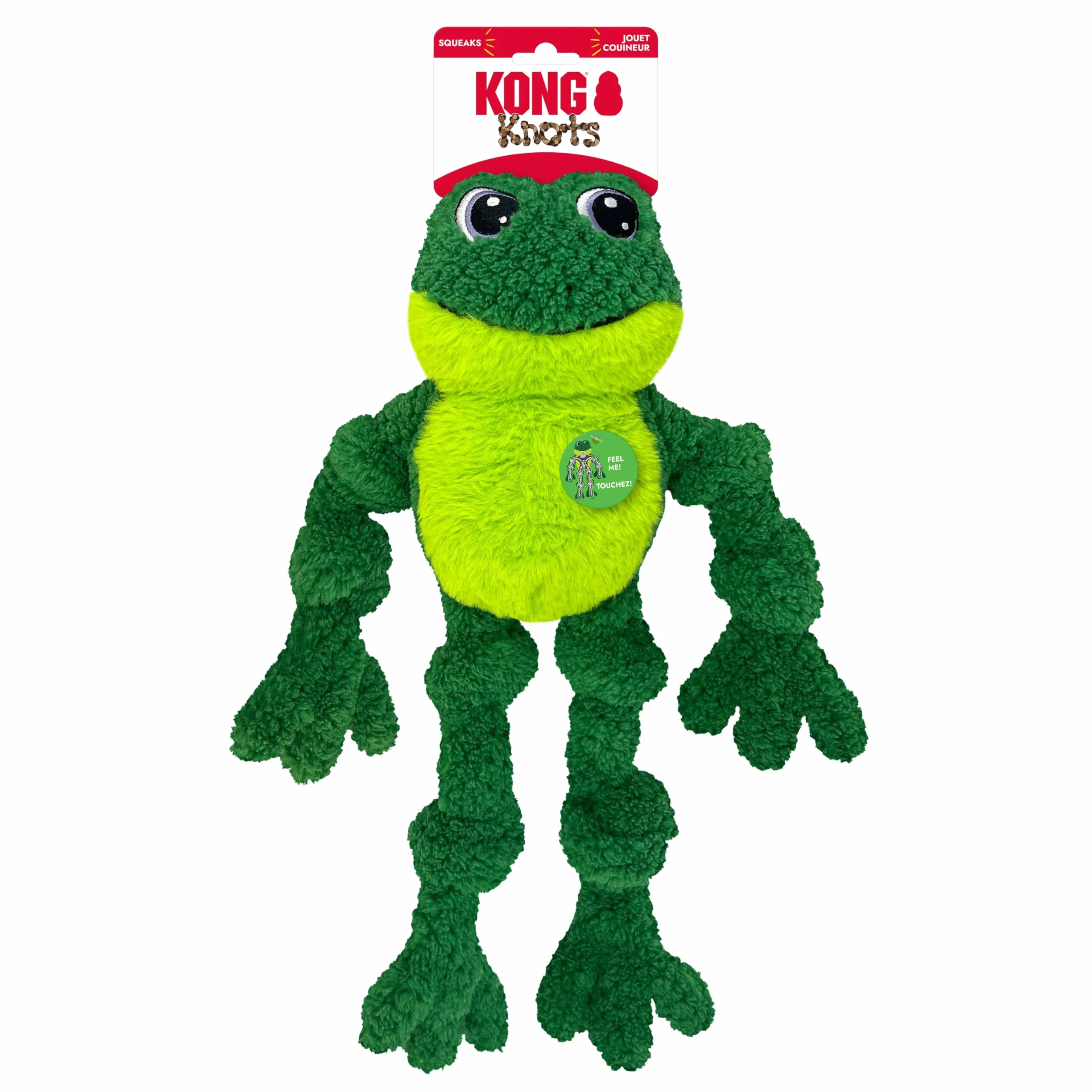 KONG Knots Grenouille jouet avec squelette de corde intérieure