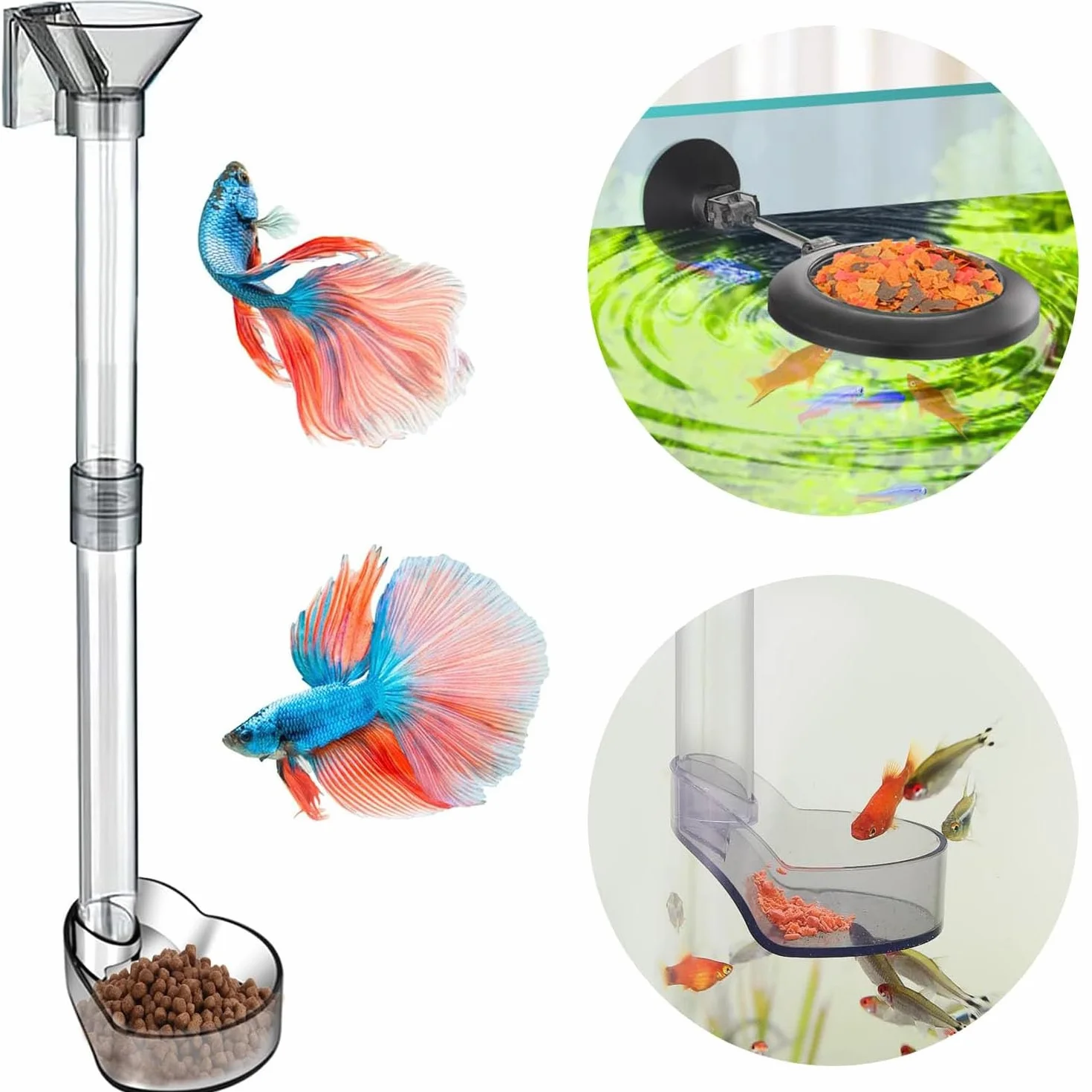 Aquarium Fish Feeder Tube Kit, Tube Alimentation Crevettes Acrylique, pour Aquarium Crevettes Cristal