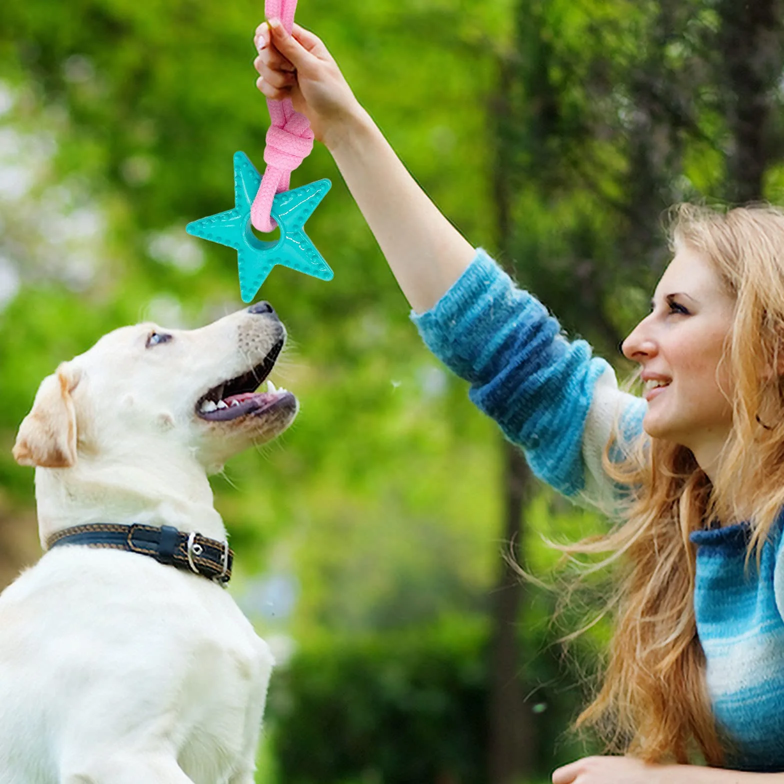 Jouets pour Chien durables Corde à Mâcher Indestructible Coton Naturel Non Toxique pour Petit et Moyen Chien (Rose)