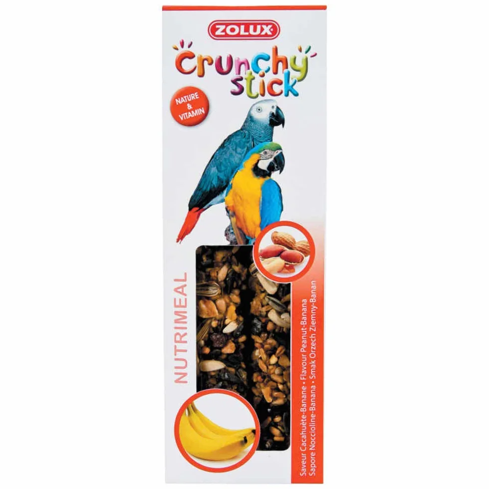 Zolux Crunchy Stick Friandise Perroquet Cacahuète Banane 115 g