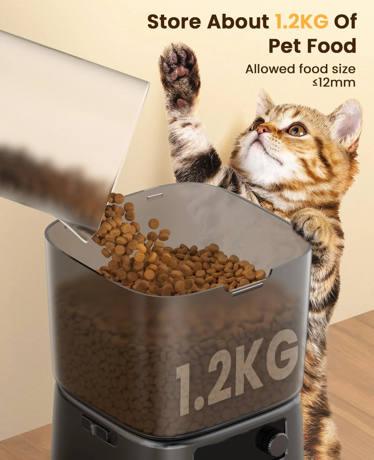 Oneisall Distributeur Croquettes Chat Automatique 3.5L, Mangeoire Nourriture pour Chien 1-6 Repas
