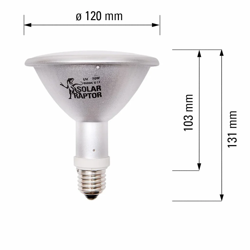 SolarRaptor Lampe UV à vapeur métallique 70 W Flood pour terrariums