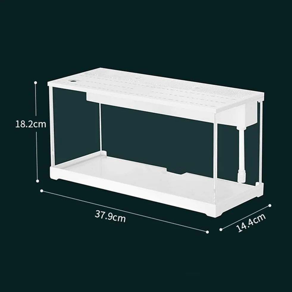 Réservoir aquarium rectangulaire acrylique transparent système filtration circulante pompe silencieuse