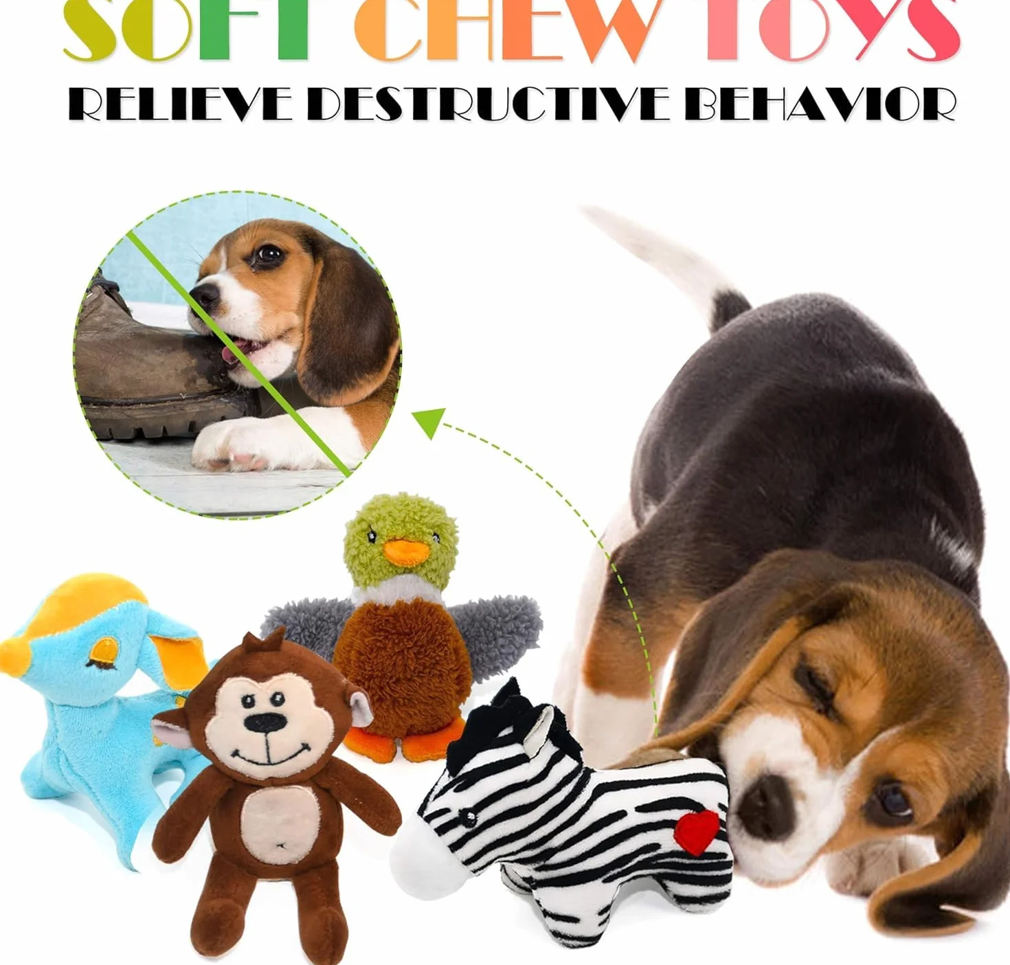 SHARLOVY jouet pour chien mousse en peluche 12P